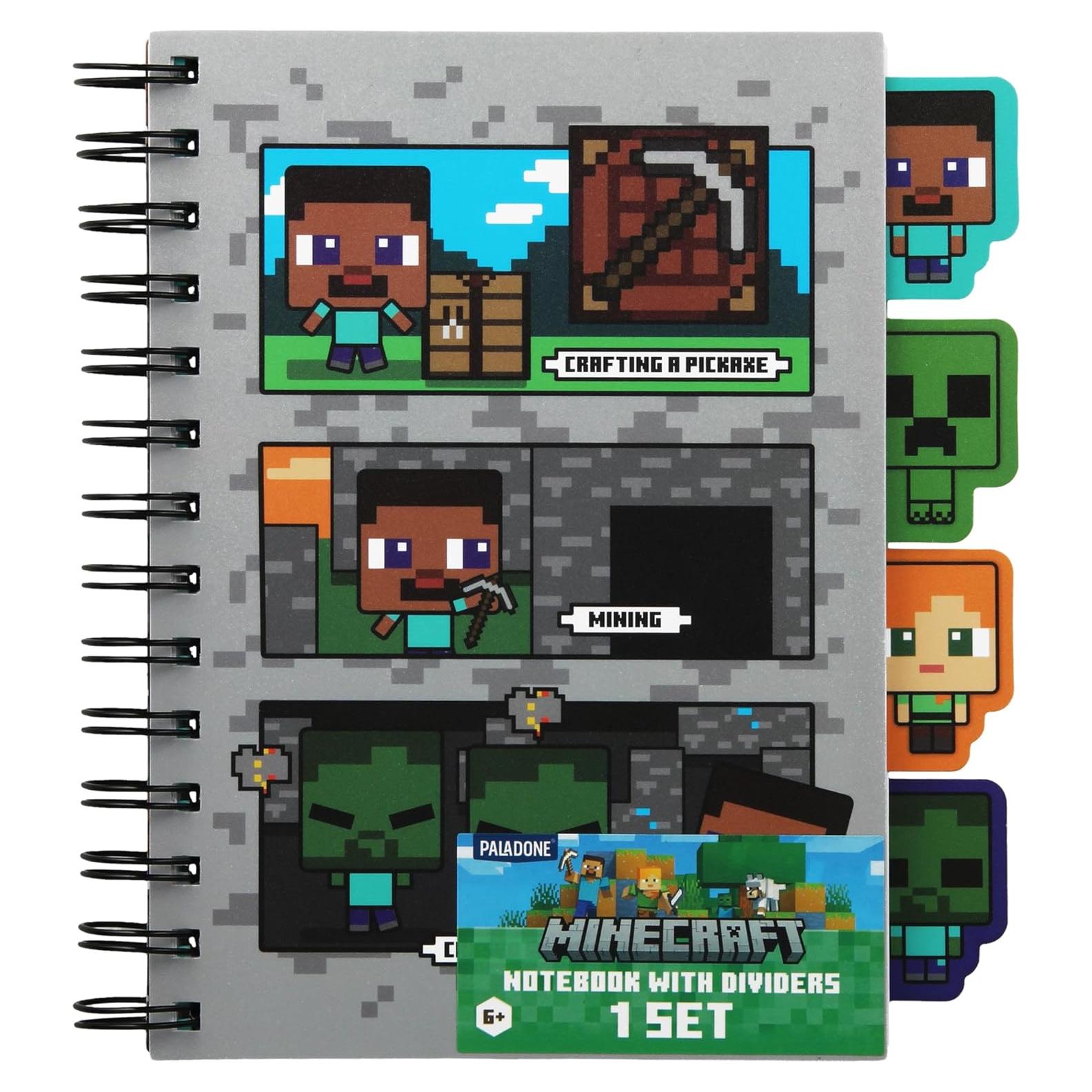 Juego de Papelería Minecraft Paladone A5 con Divisores y Regla