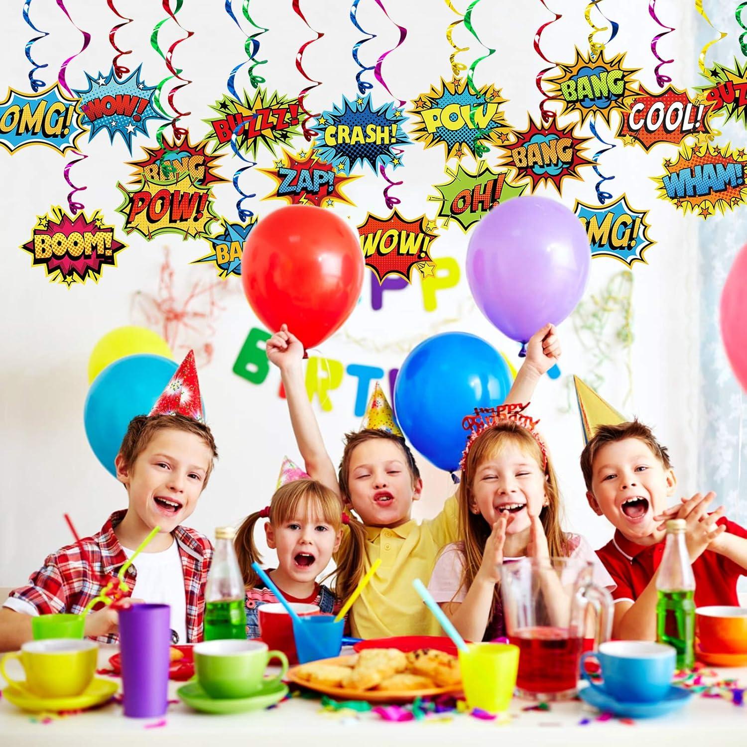 Decoraciones de Fiesta de Superhéroe Gifts&Party - 30 Espirales Colgantes