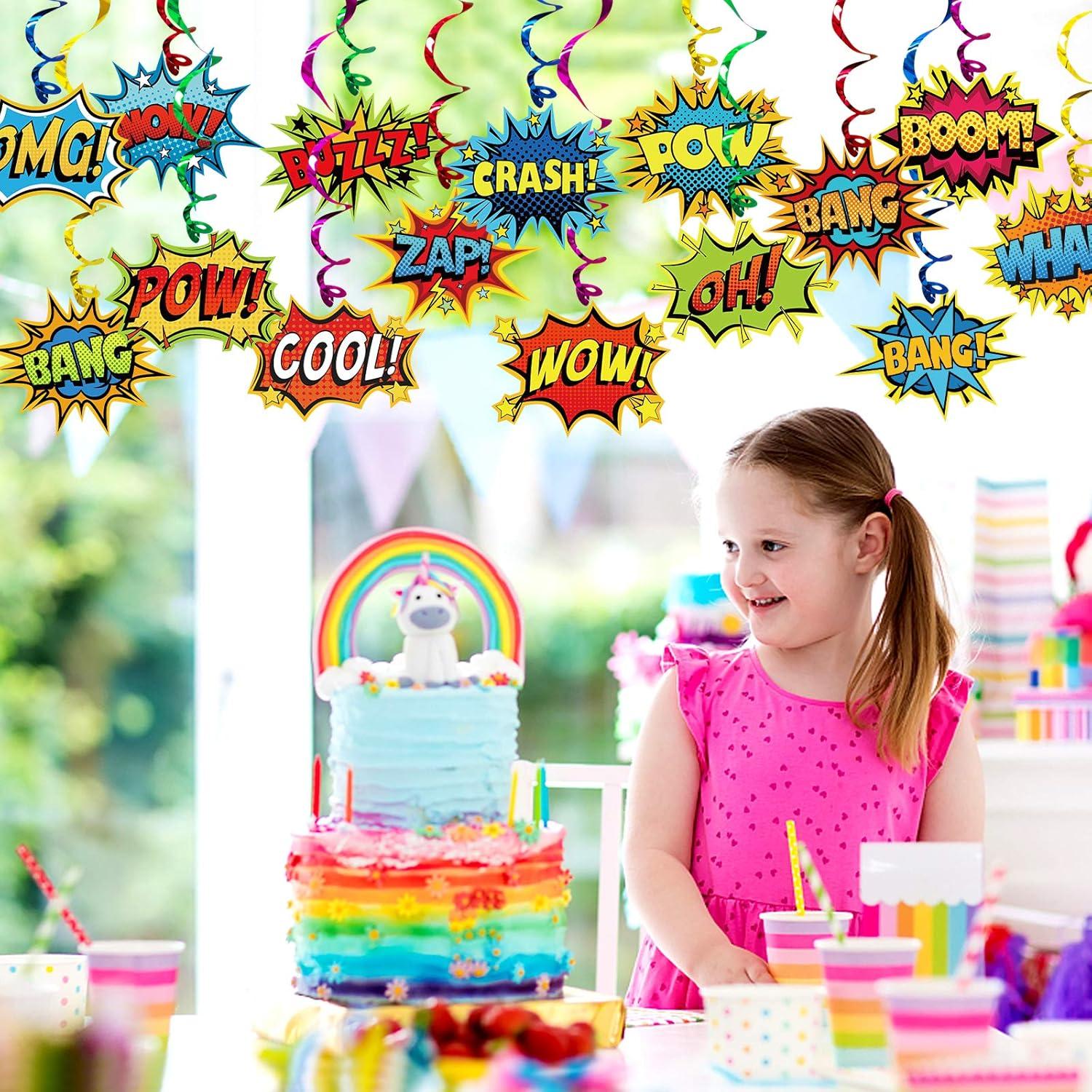 Decoraciones de Fiesta de Superhéroe Gifts&Party - 30 Espirales Colgantes