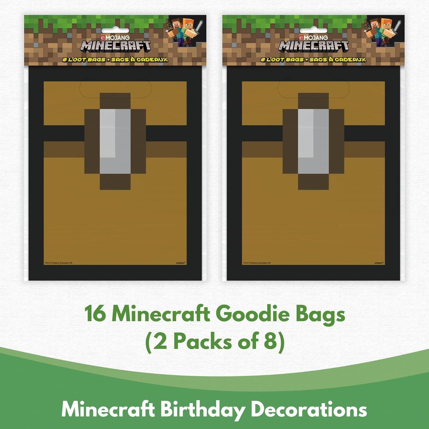 Favoritos de Fiesta Minecraft Unique - 16 Invitados - Decoraciones