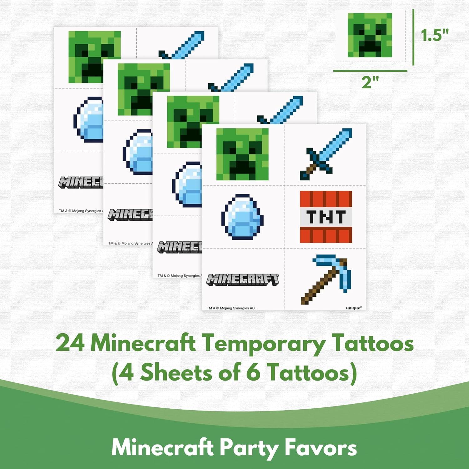 Favoritos de Fiesta Minecraft Unique - 16 Invitados - Decoraciones