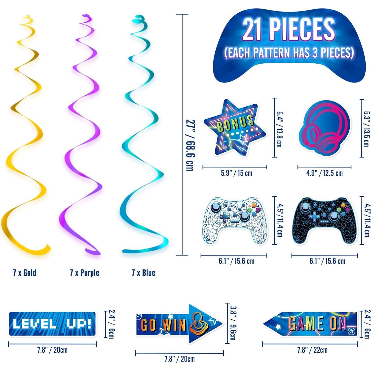 Remolinos Colgantes de Videojuegos WERNNSAI - 21 Piezas Decorativas