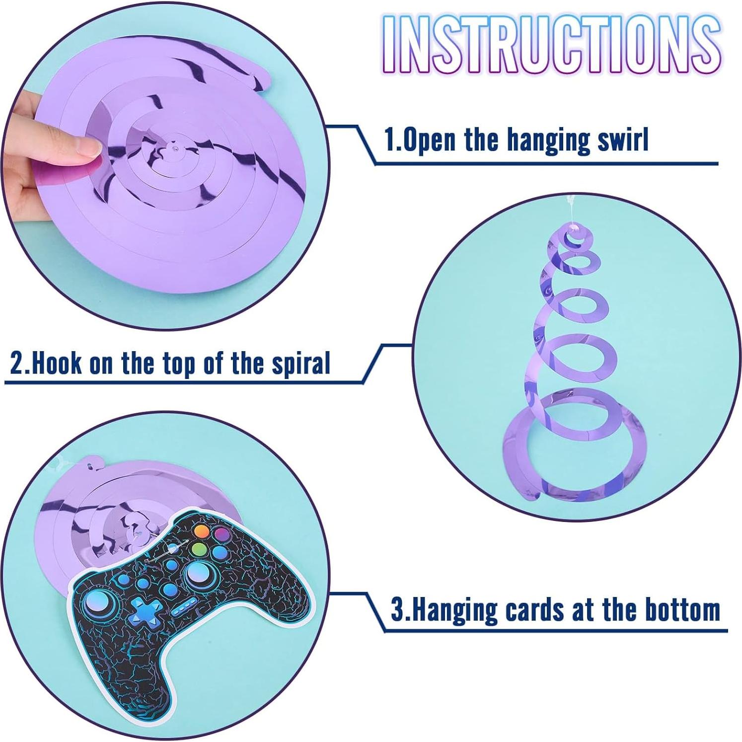 Remolinos Colgantes de Videojuegos WERNNSAI - 21 Piezas Decorativas