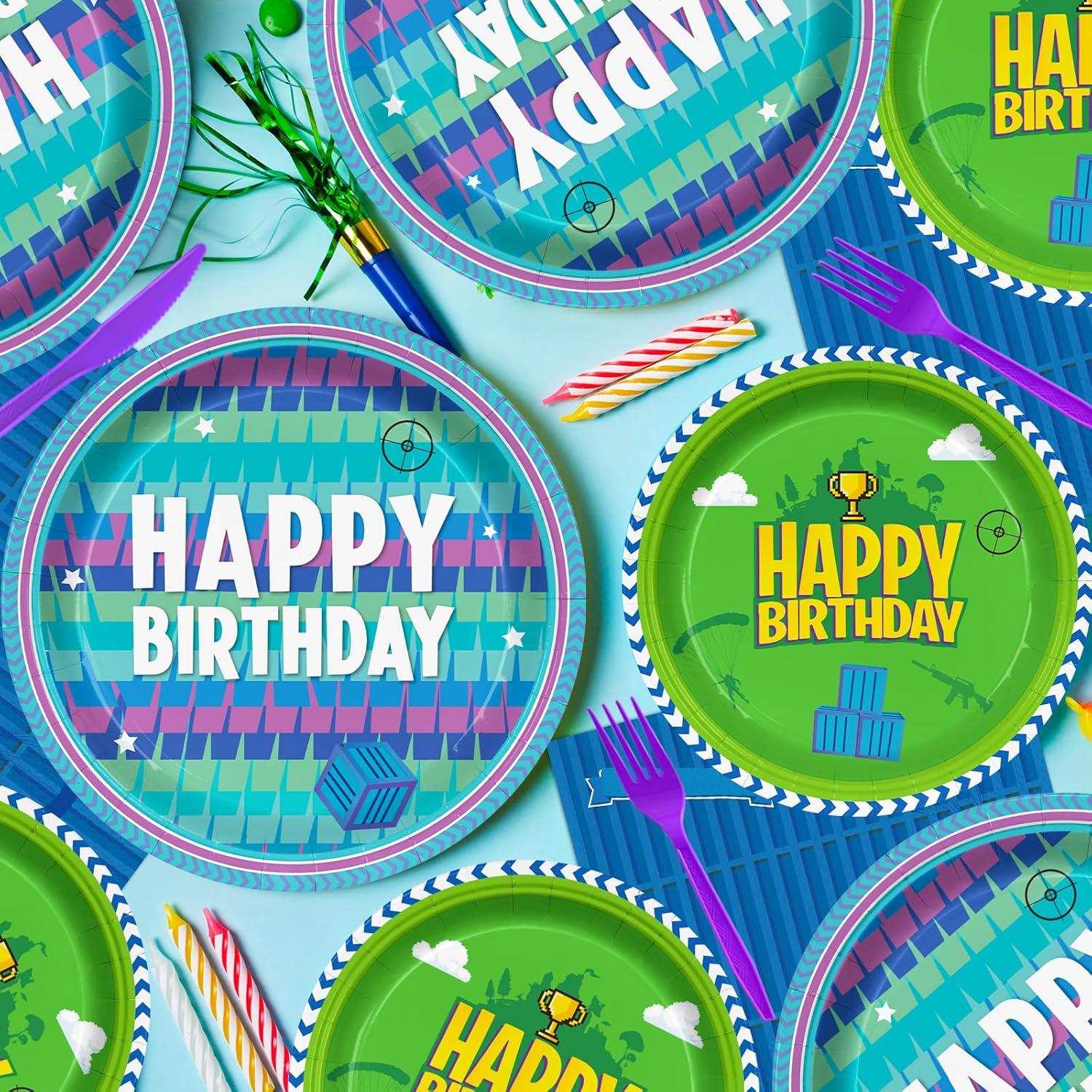 Set de Vajilla para Fiesta de Videojuegos Likuyve - 168 Piezas para 24 Invitados