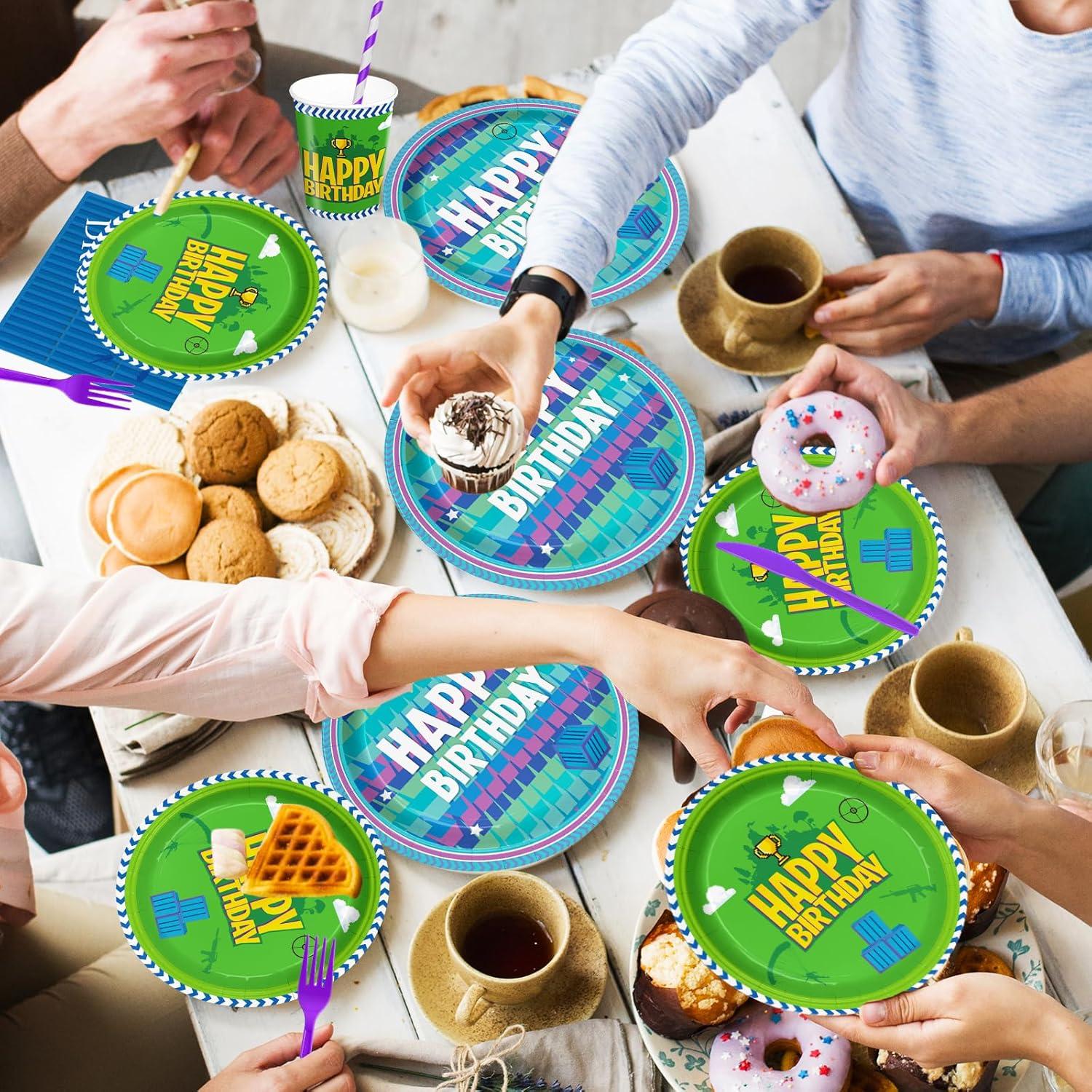 Set de Vajilla para Fiesta de Videojuegos Likuyve - 168 Piezas para 24 Invitados