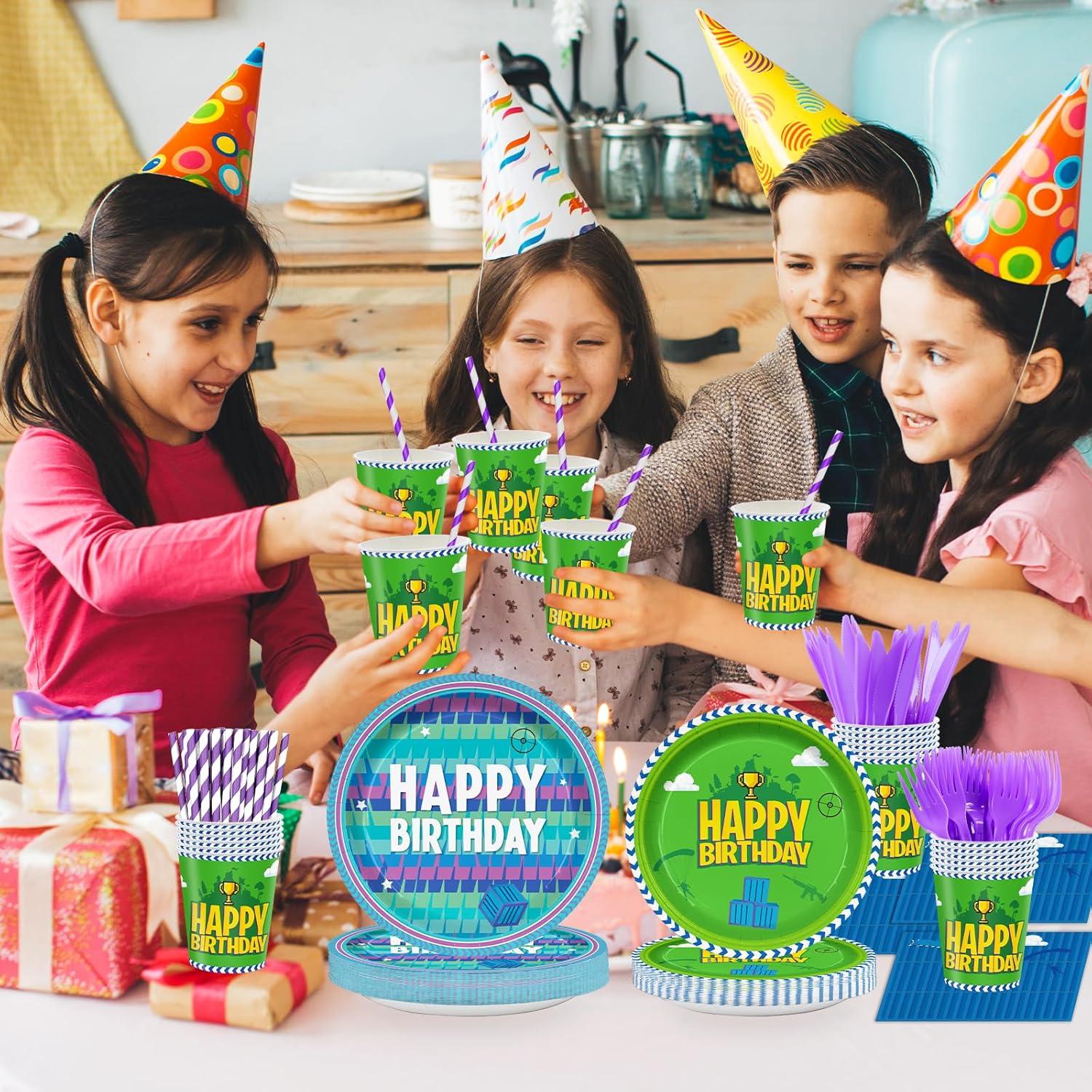 Set de Vajilla para Fiesta de Videojuegos Likuyve - 168 Piezas para 24 Invitados