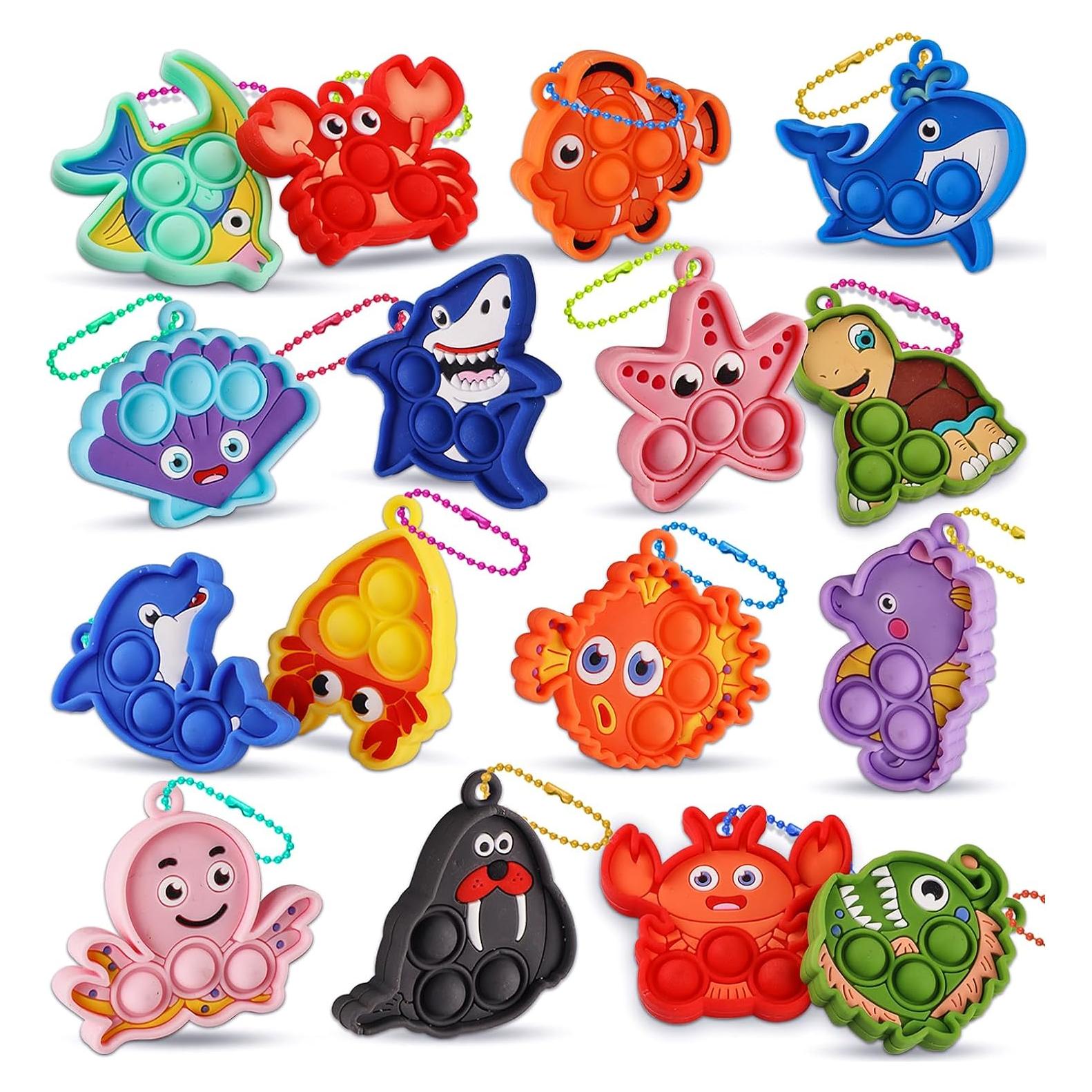 16 Juguetes Sensoriales Antiestrés Animales Marinos Kiss Monkey