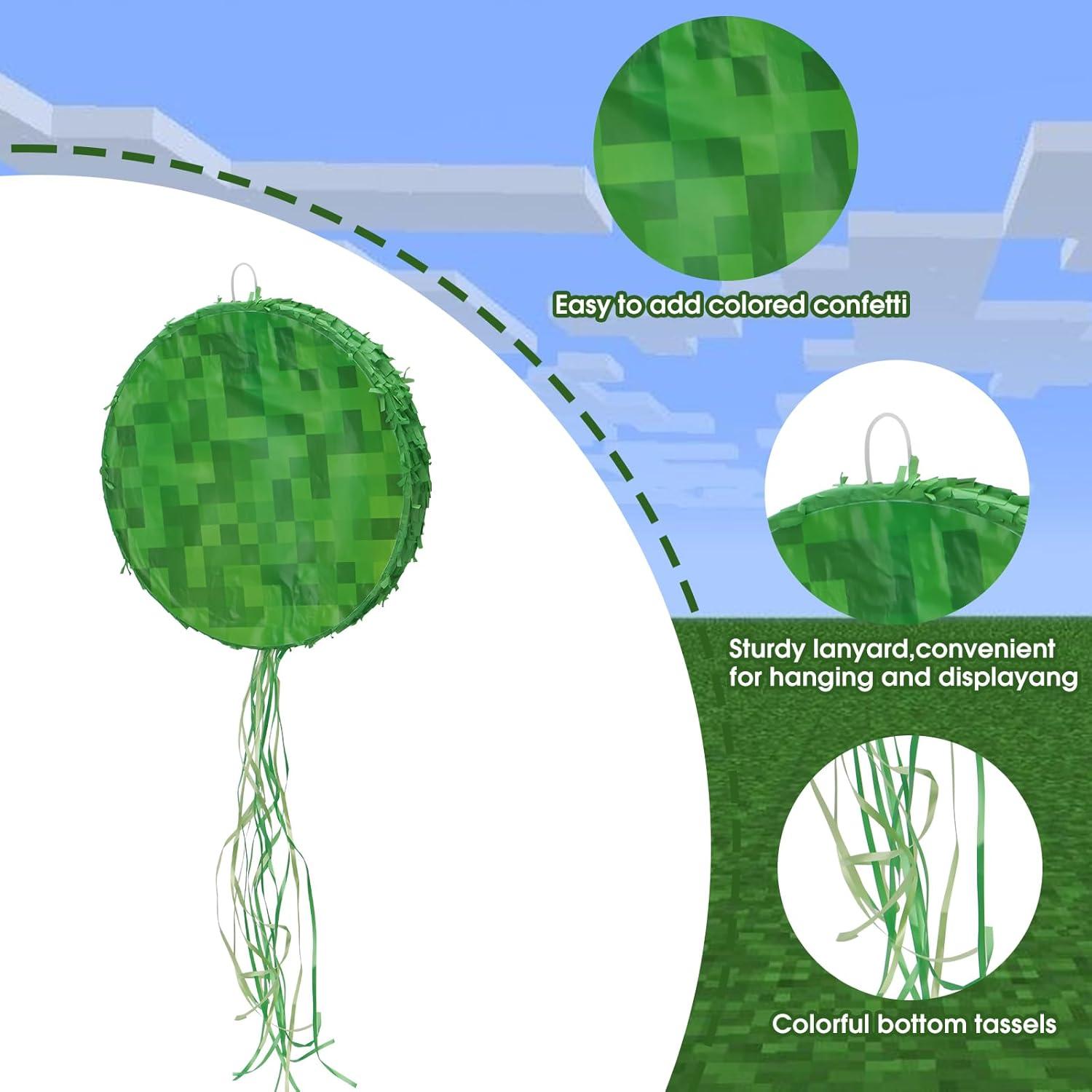 Piñata Pixel Redonda Mini FUSTARKY 34 cm para Cumpleaños