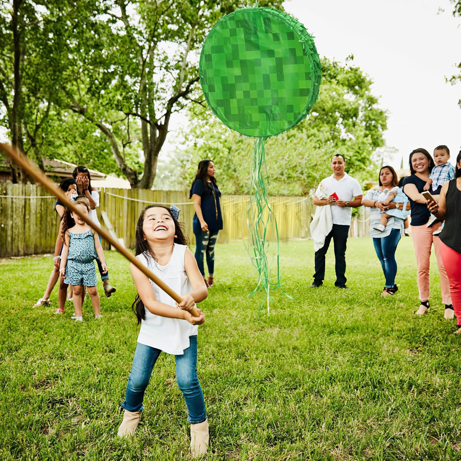 Piñata Pixel Redonda Mini FUSTARKY 34 cm para Cumpleaños