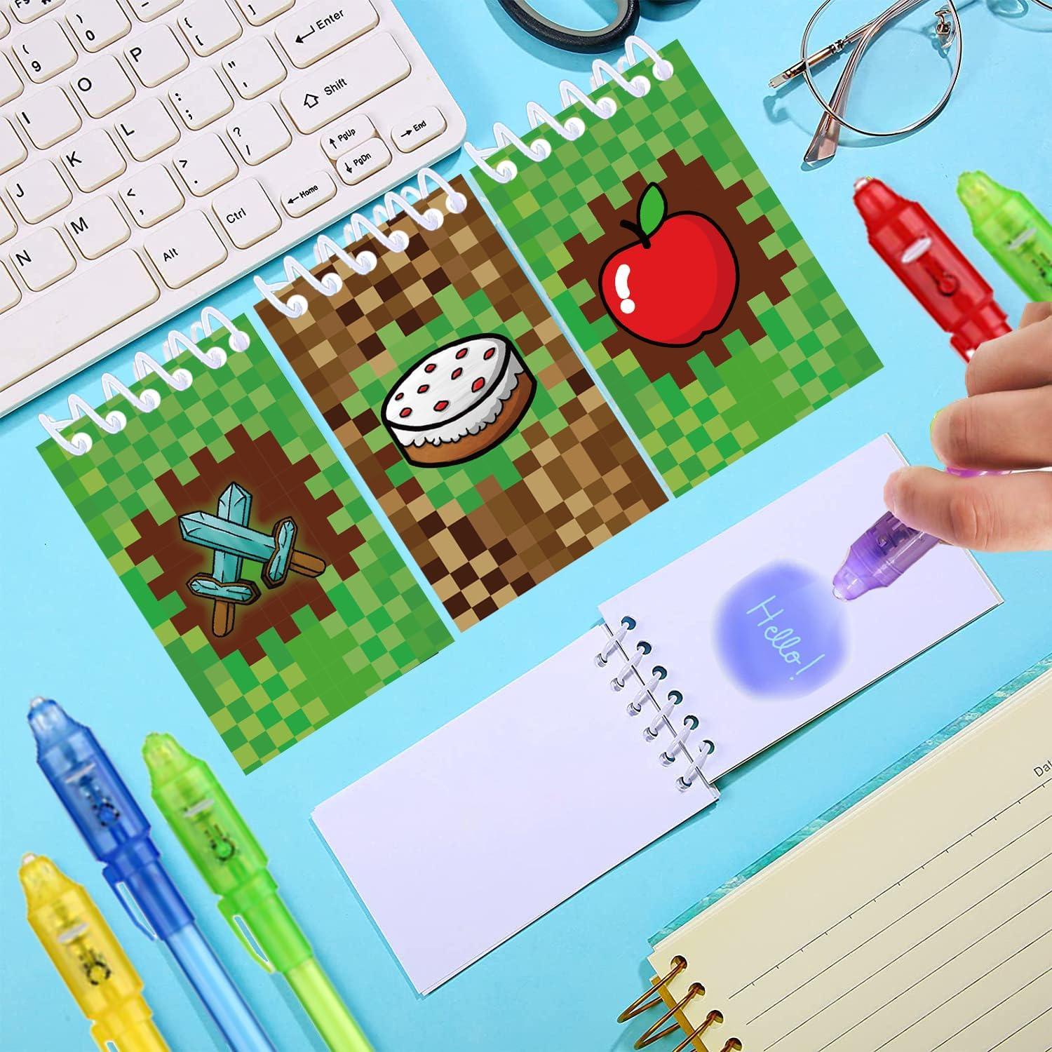 Set de Fiesta Pixel 24 Pcs: 12 Bolígrafos Tinta Invisible + 12 Mini Blocs