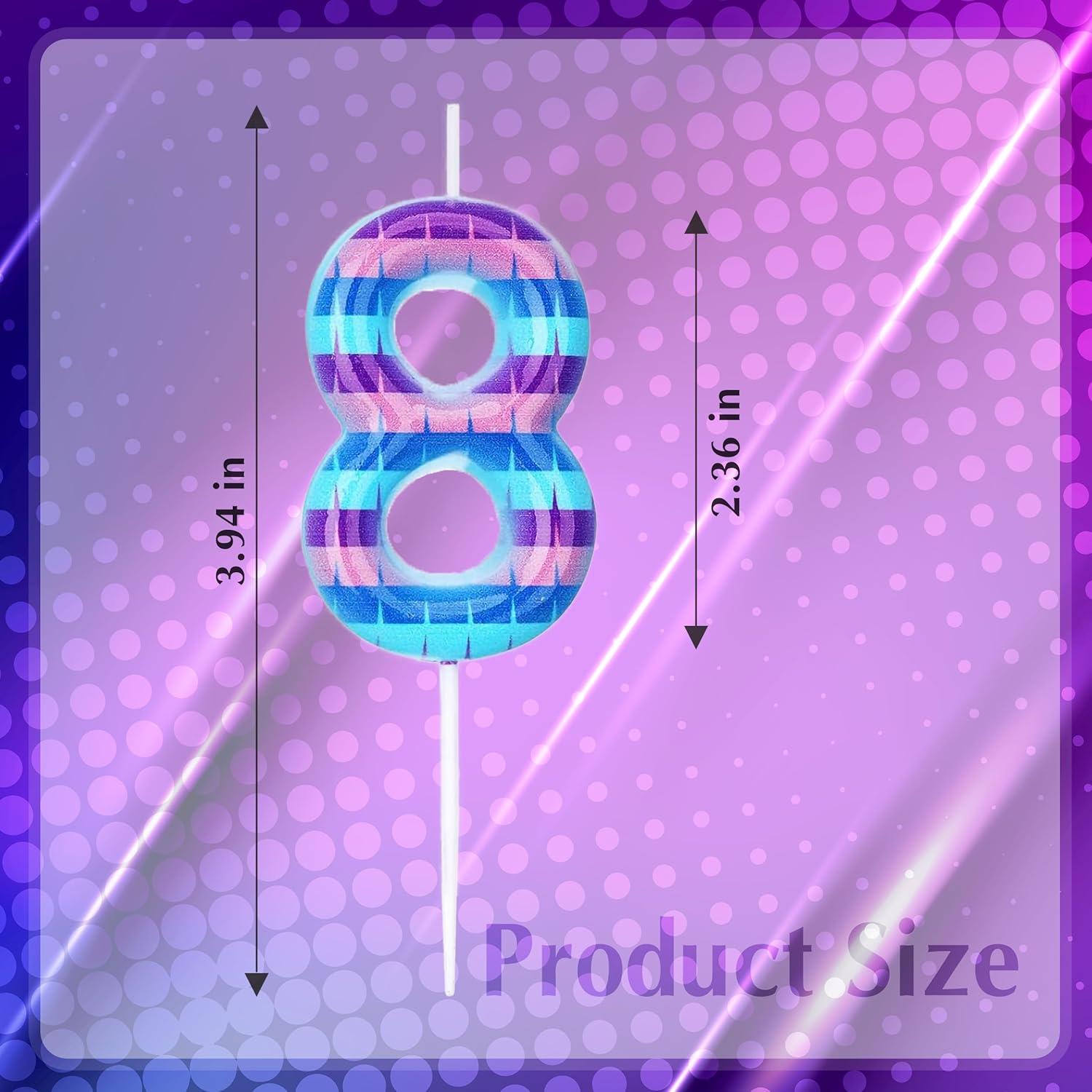 Vela de Cumpleaños Número 8 MM - Decoración Temática de Videojuegos