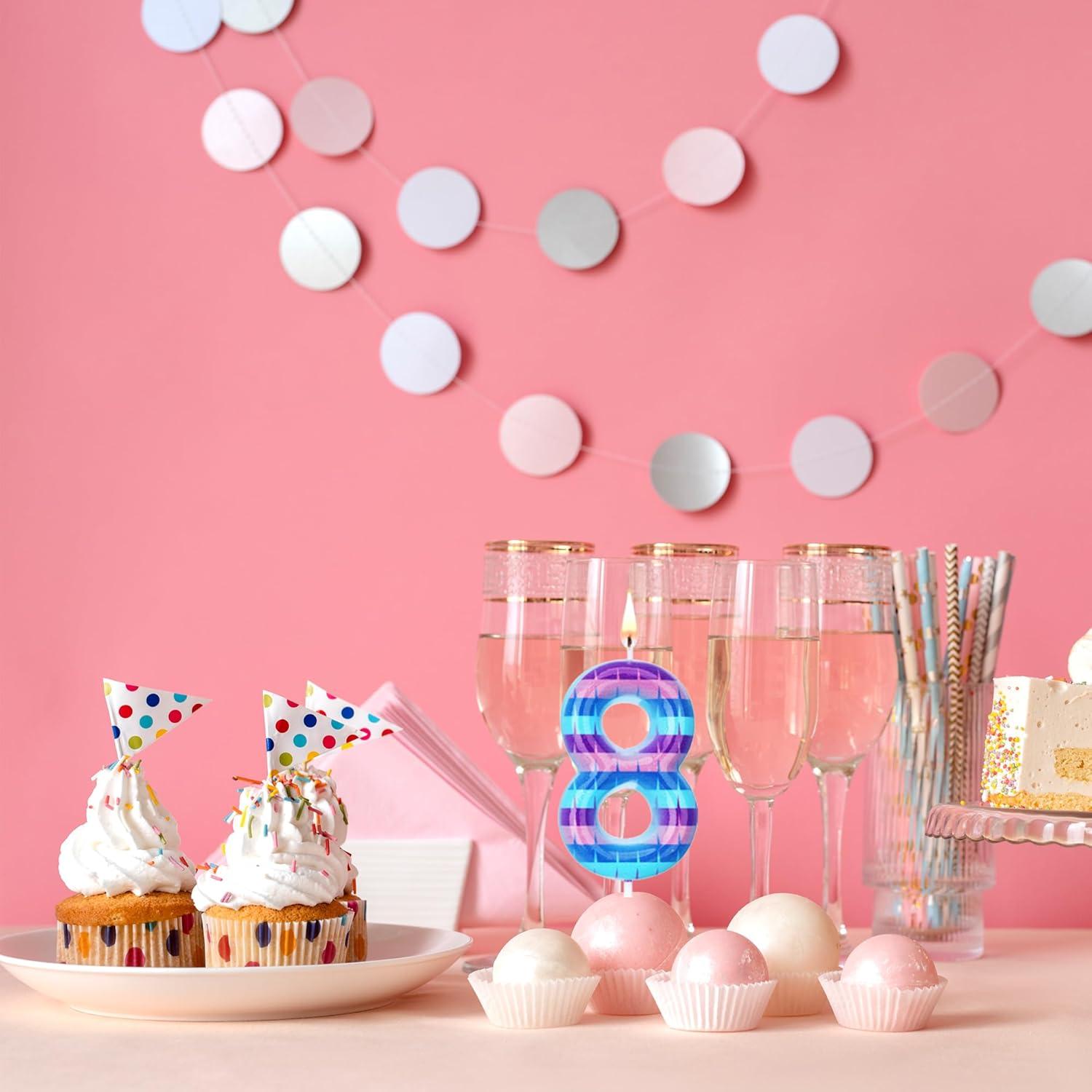 Vela de Cumpleaños Número 8 MM - Decoración Temática de Videojuegos