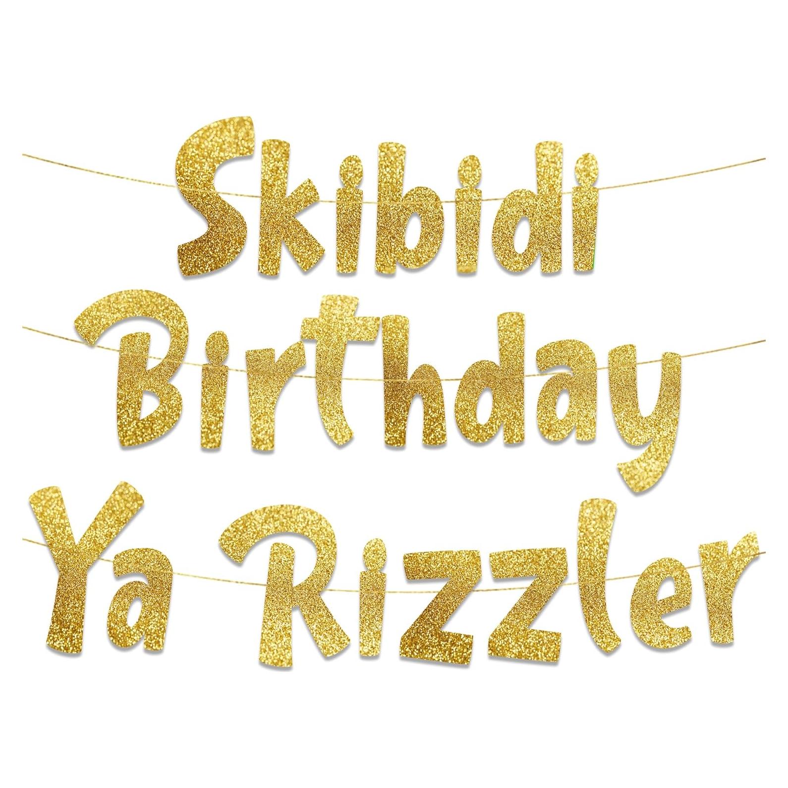 Decoración de Cumpleaños Skibidi Rizzler - Bandera 1.88m