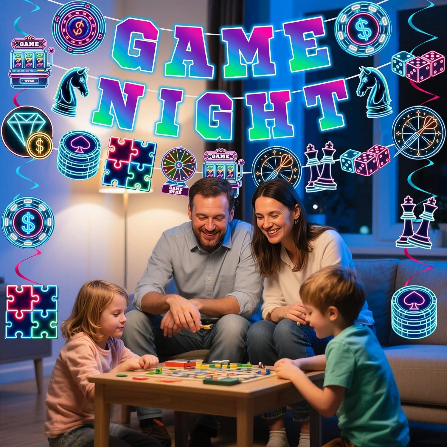 Banner de Fiesta Noche de Juegos Neon Innovoscape 136g