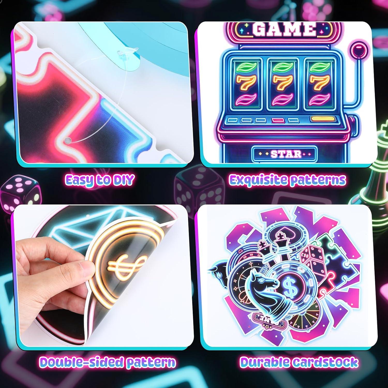 Banner de Fiesta Noche de Juegos Neon Innovoscape 136g