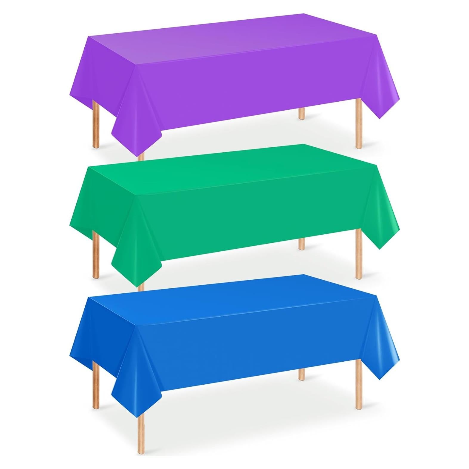 Mantel desechable de plástico YIDAKO 3 piezas 137x274 cm