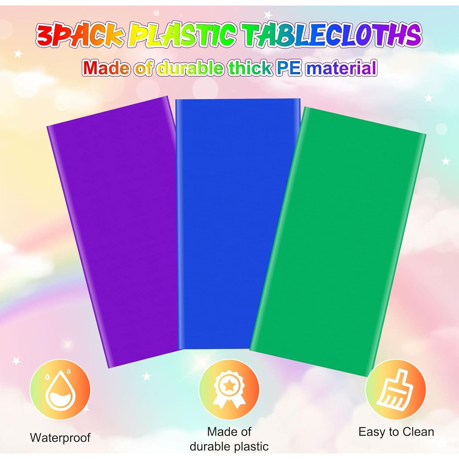 Mantel desechable de plástico YIDAKO 3 piezas 137x274 cm