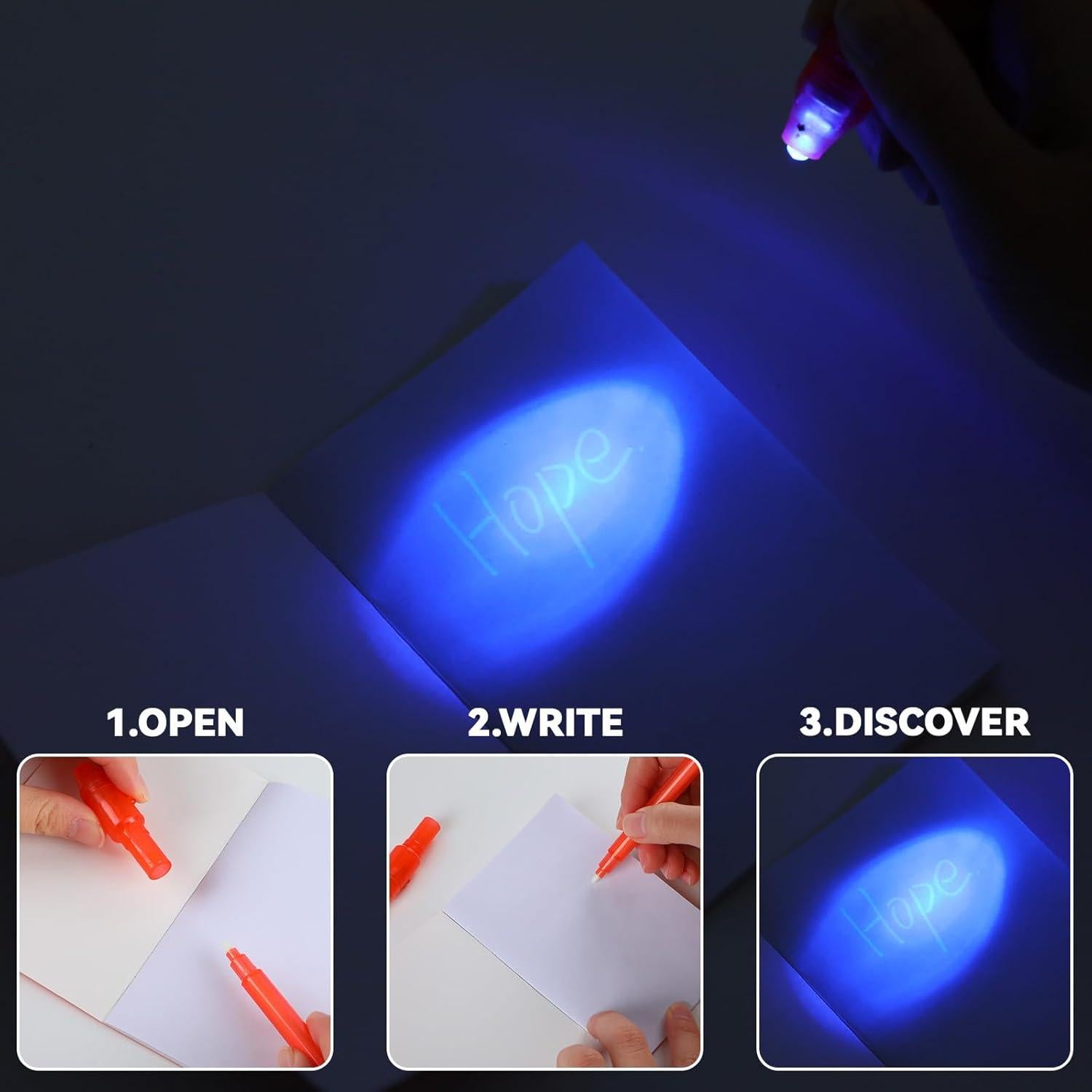 Set de Fiesta Pixel ZOIIWA 48 Piezas: 24 Bolígrafos UV y Libretas