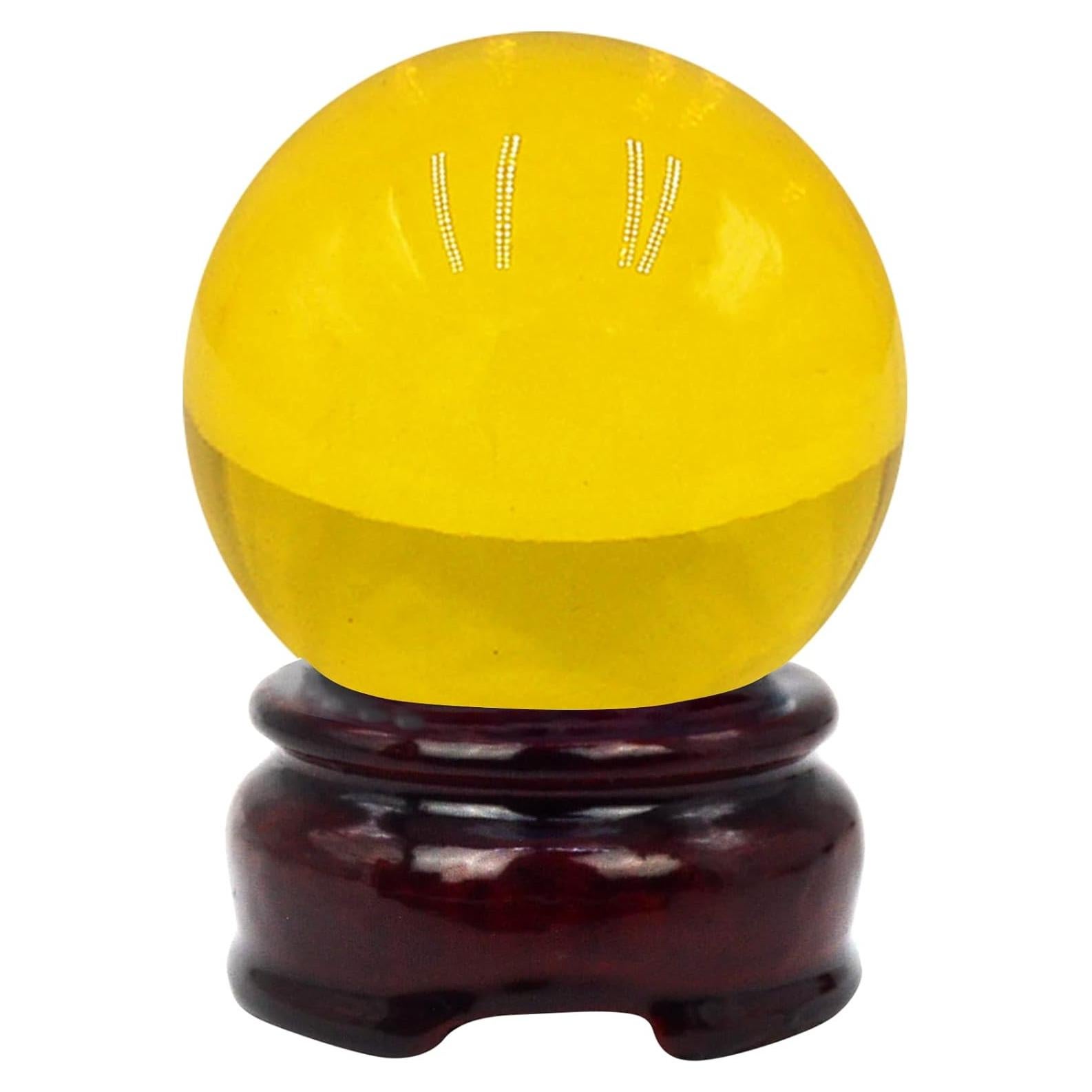 Bola de Cristal Amarilla Feng Shui 5.08 cm Decorativa