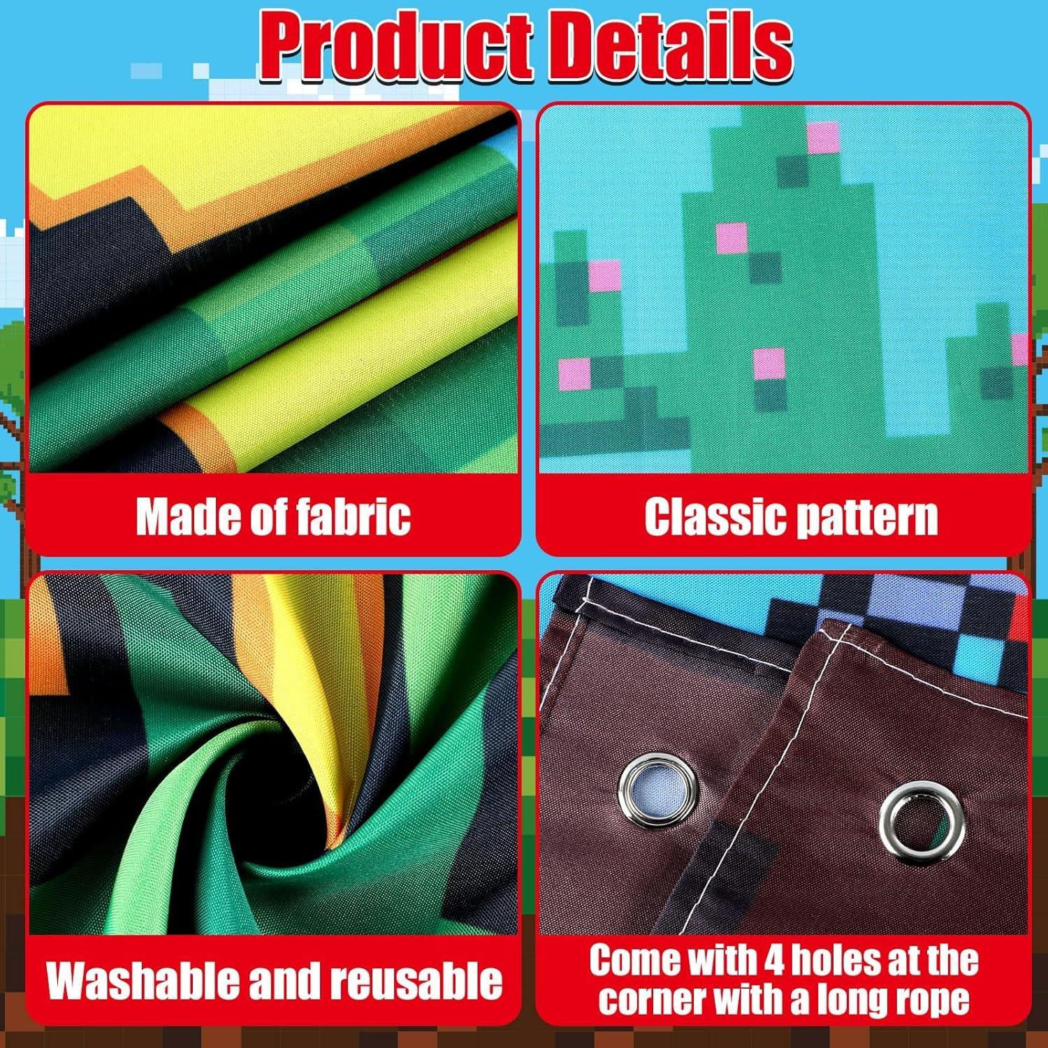 Juego de Decoración de Fiesta de Cumpleaños Pixel Justforjoyful 7 Piezas