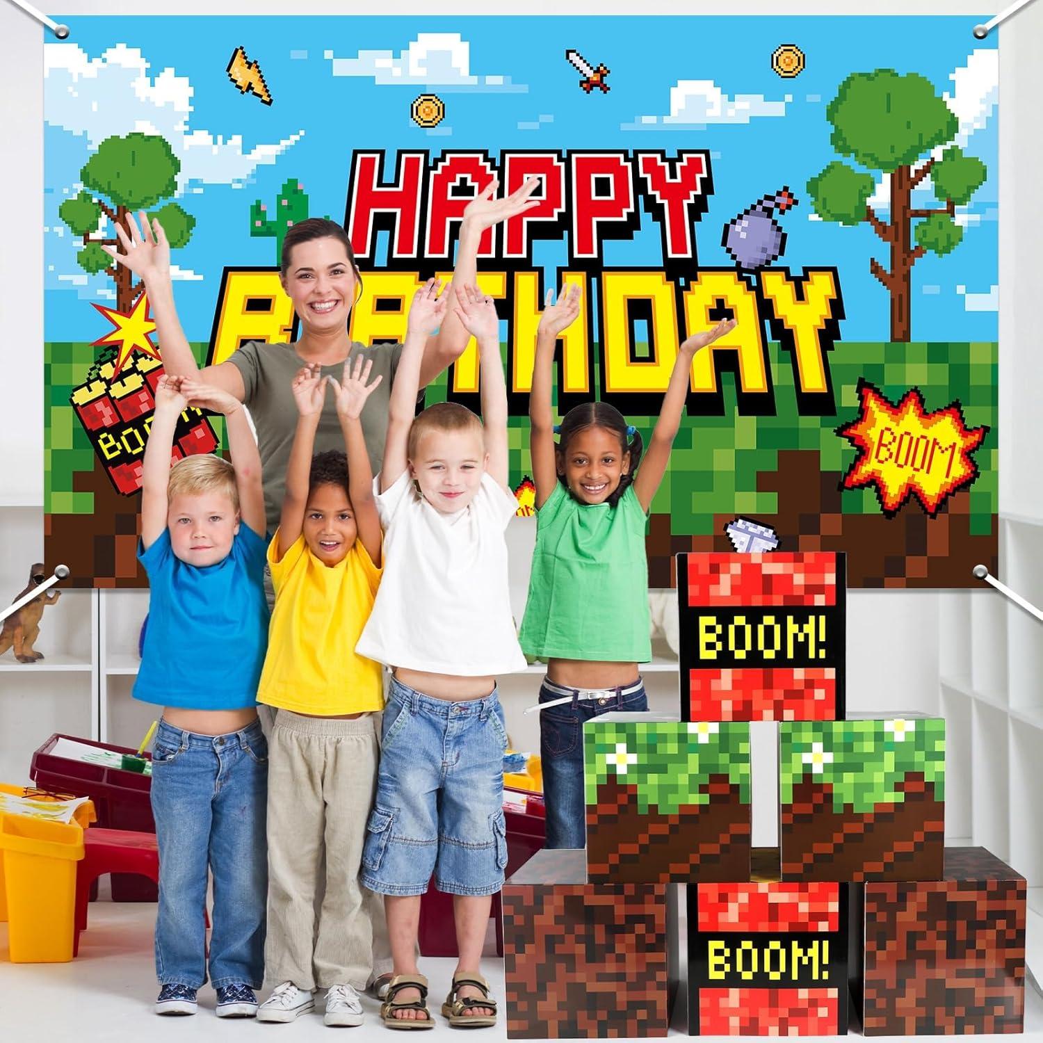 Juego de Decoración de Fiesta de Cumpleaños Pixel Justforjoyful 7 Piezas