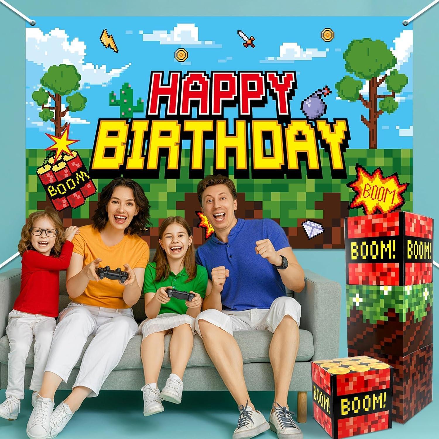 Juego de Decoración de Fiesta de Cumpleaños Pixel Justforjoyful 7 Piezas