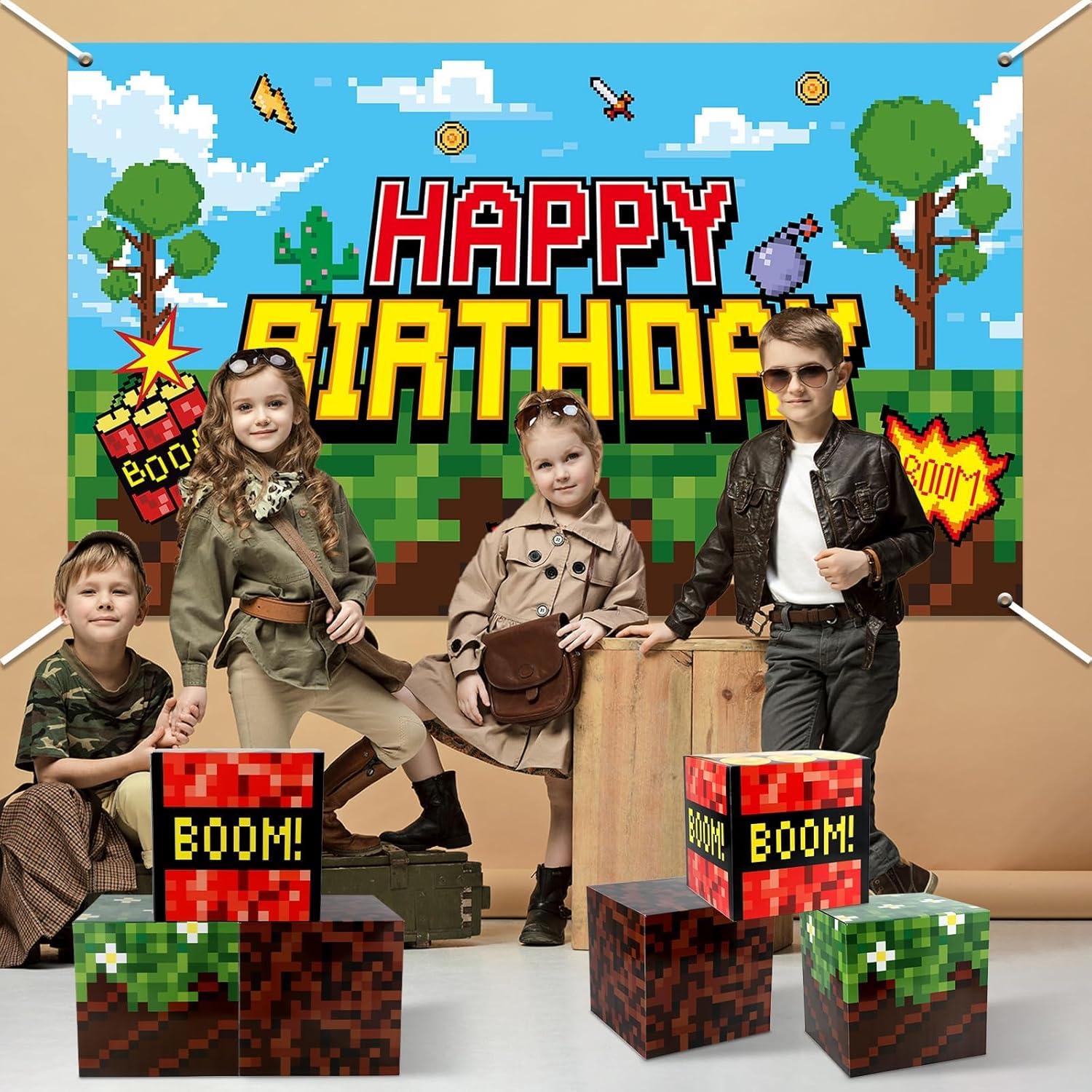 Juego de Decoración de Fiesta de Cumpleaños Pixel Justforjoyful 7 Piezas