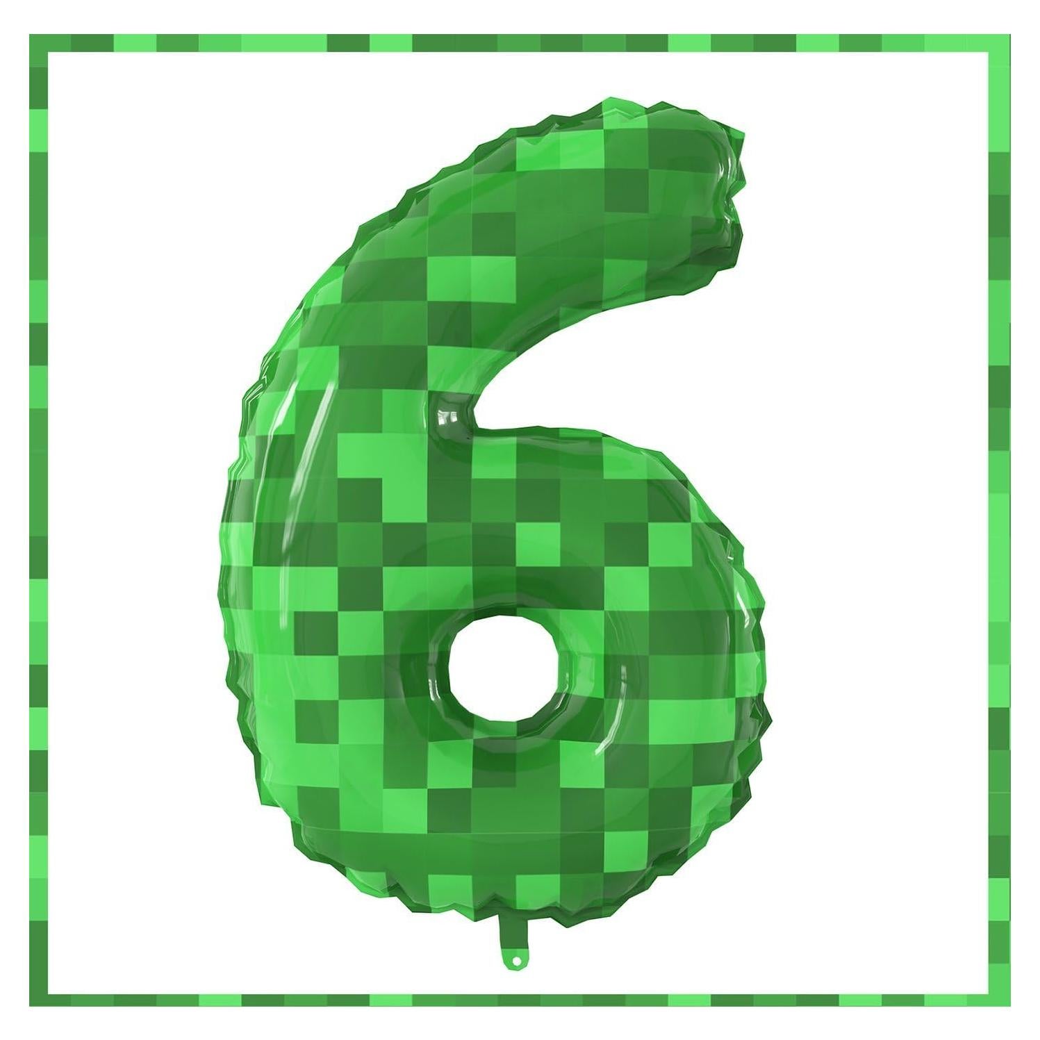 Globo de Aluminio 101.6 cm Tema Minero Pixel Número 6