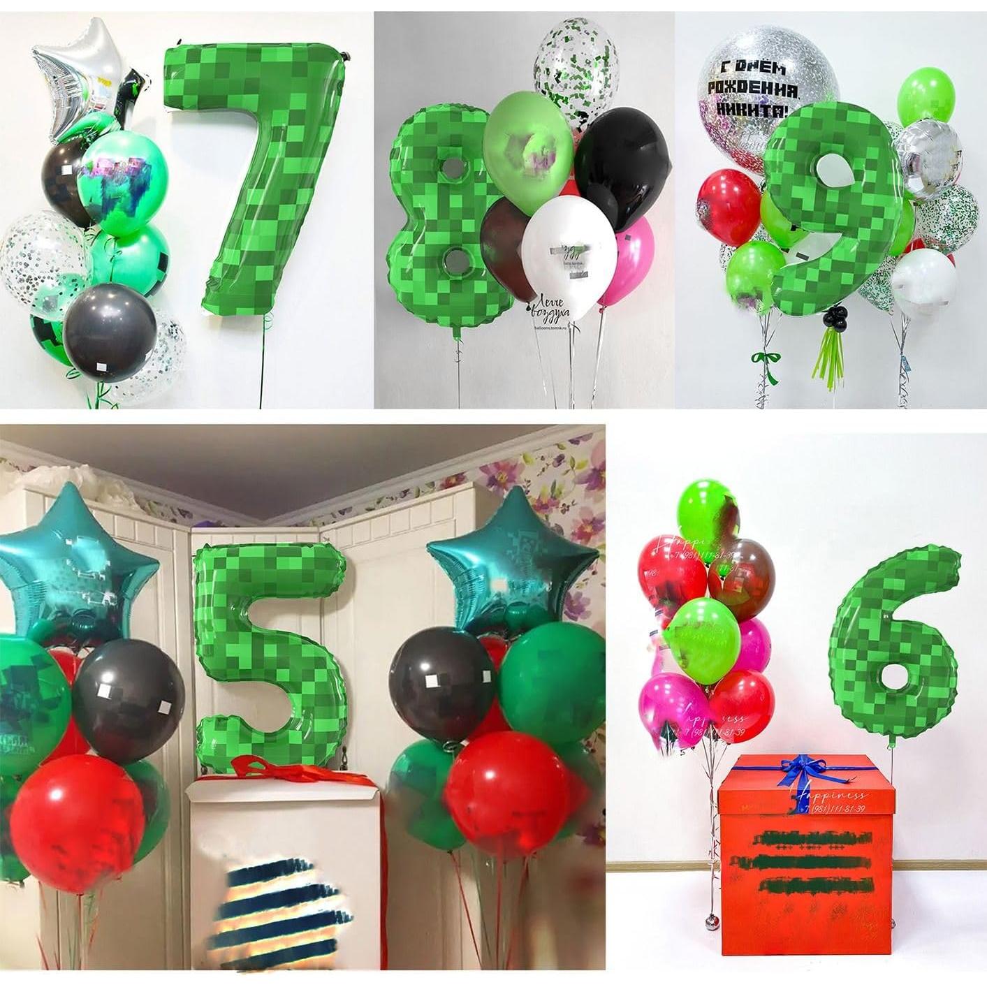 Globo de Aluminio 101.6 cm Tema Minero Pixel Número 6