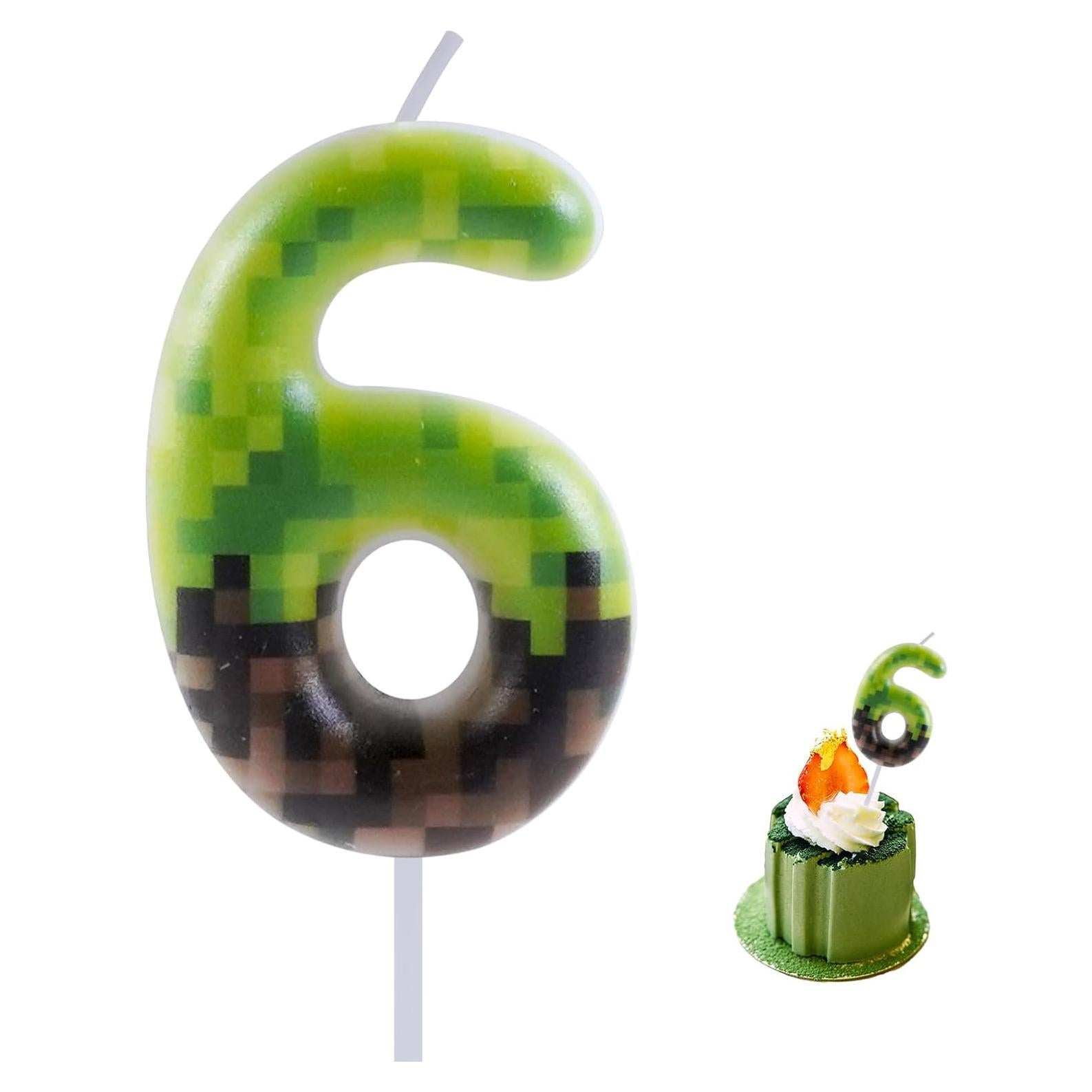 Vela de Cumpleaños Pixel 6 - Decoración para Pastel 7.37cm