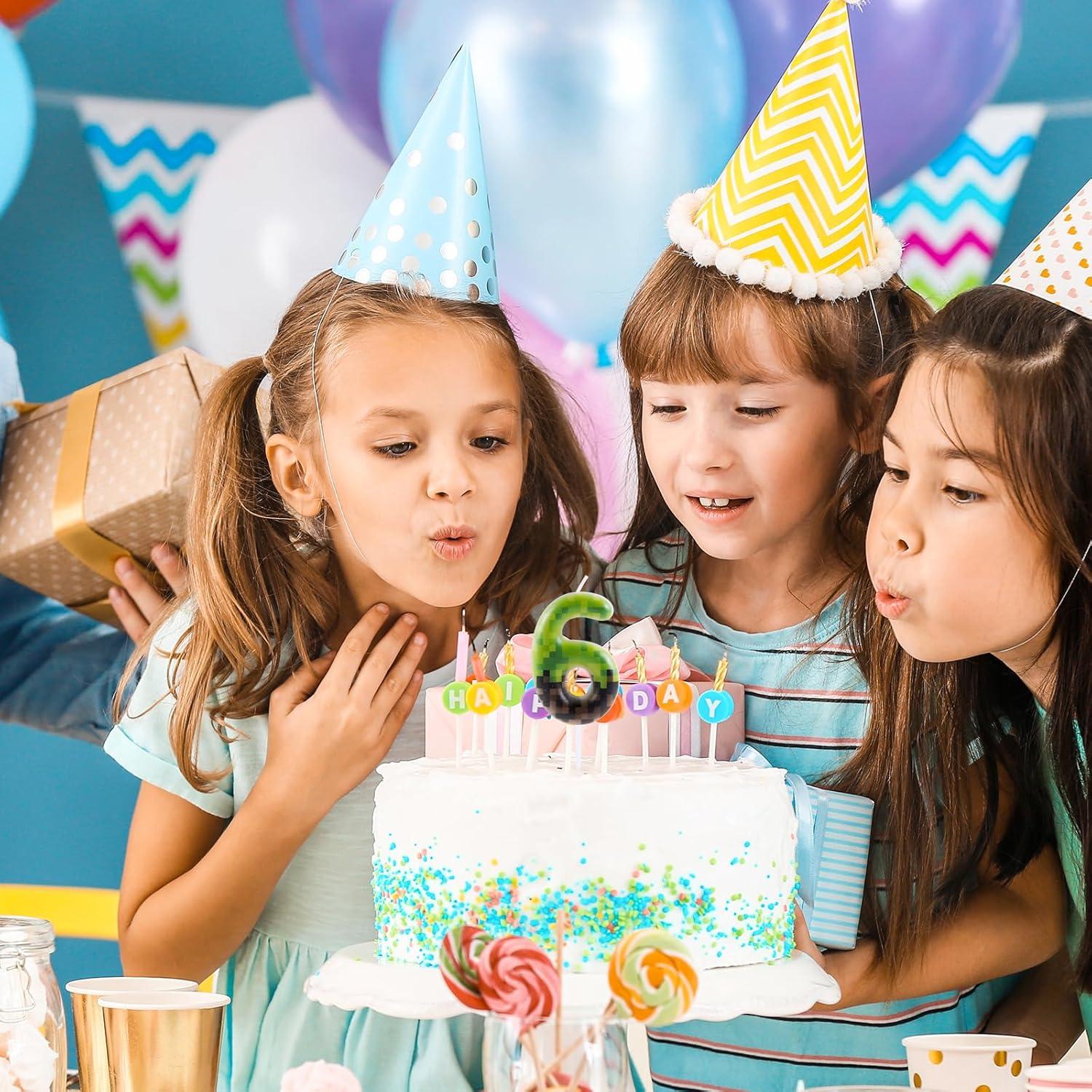 Vela de Cumpleaños Pixel 6 - Decoración para Pastel 7.37cm