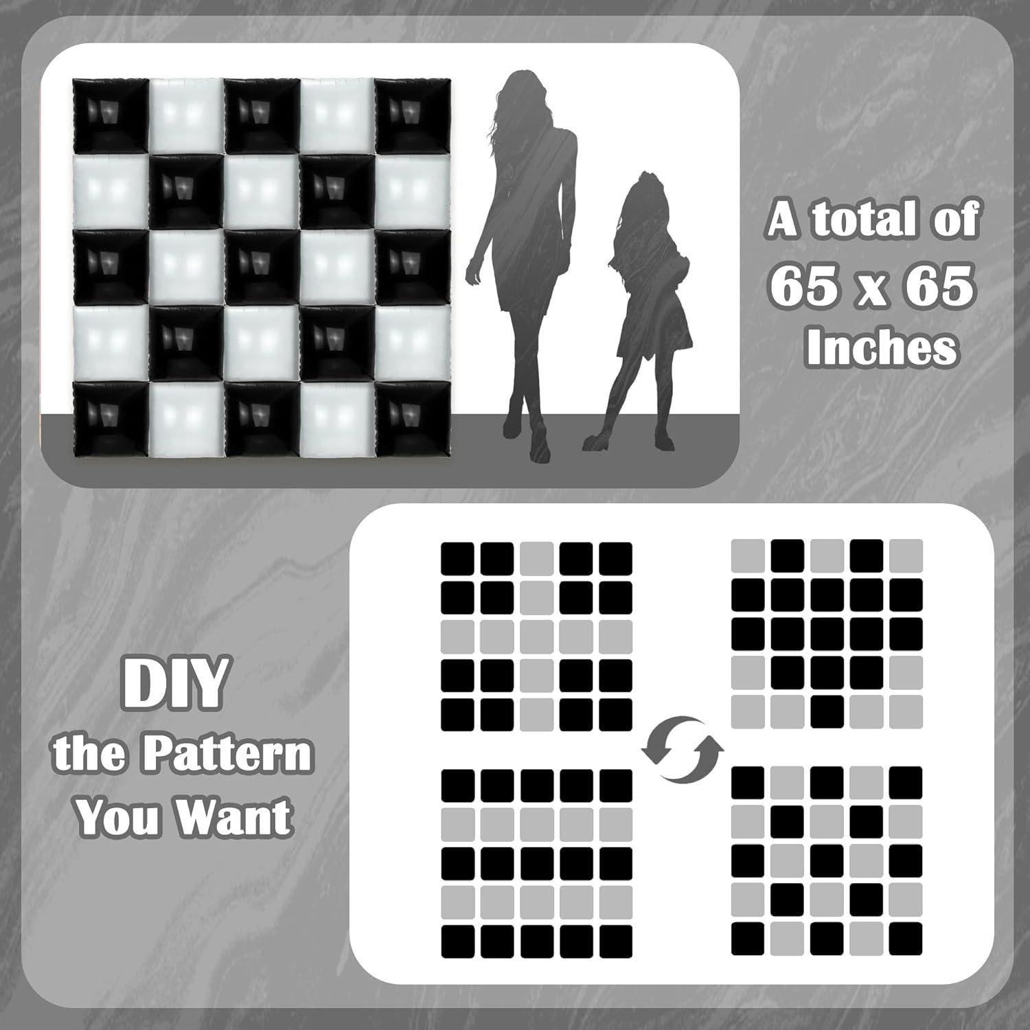 Kit de Globos Cuadrados Doble Cara Hapidooda 27pcs 48cm