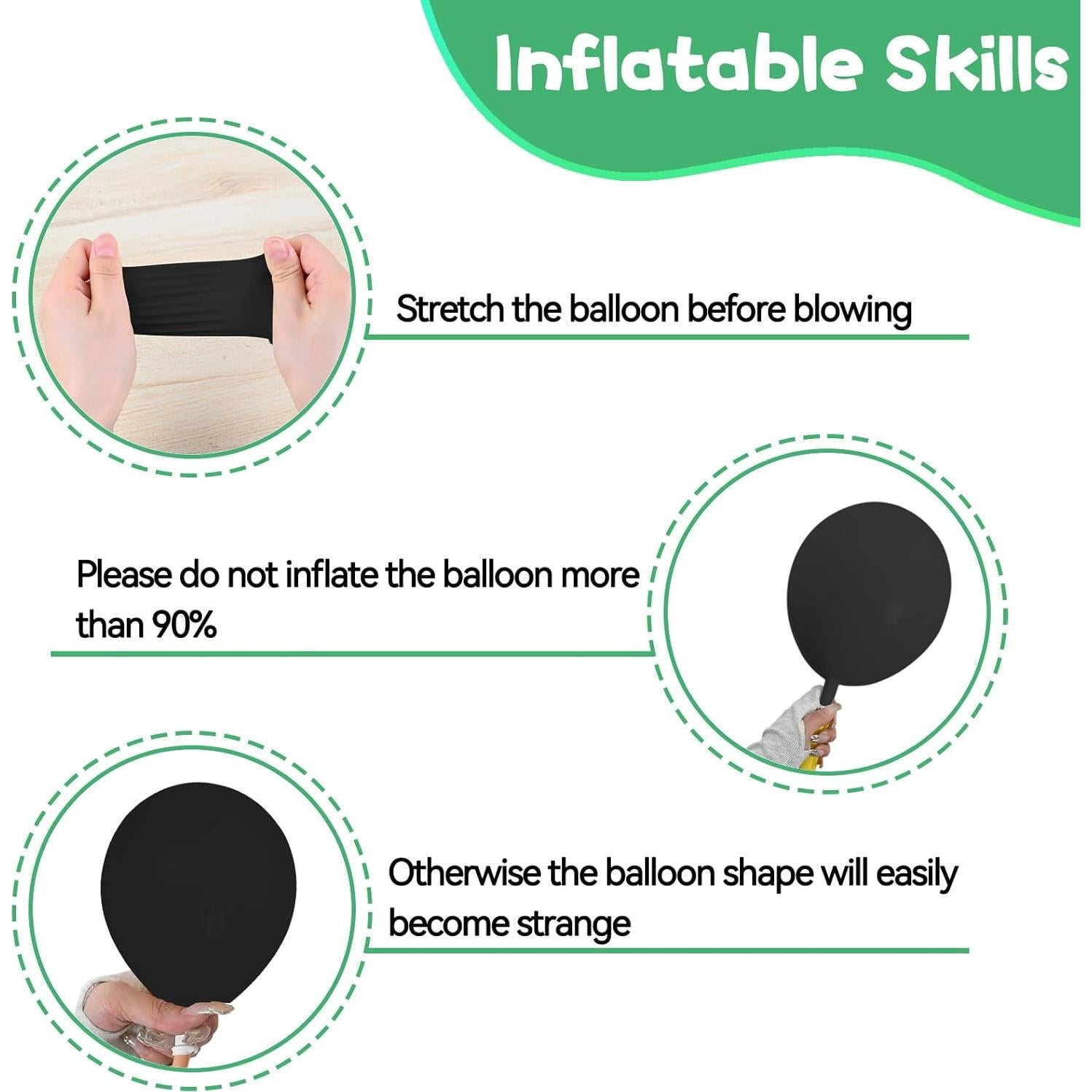 Globos de Confeti Verde y Negro 30pcs FEYG 12 Pulgadas