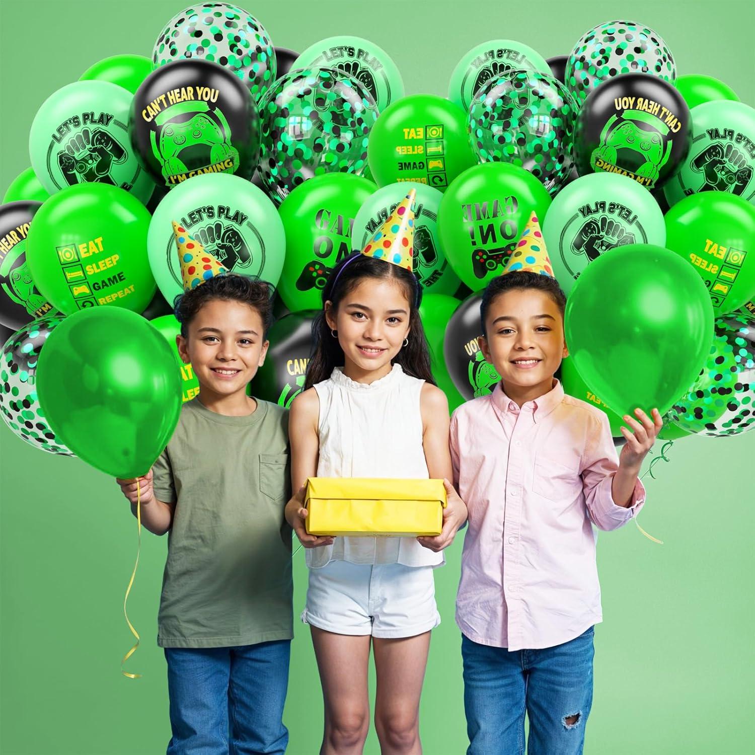 Globos de Confeti Verde y Negro 30pcs FEYG 12 Pulgadas