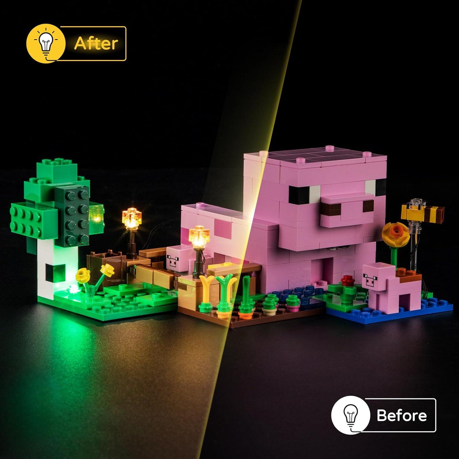 Kit de Luz LED YEABRICKS para 21268 Minecraft Casa del Cerdito
