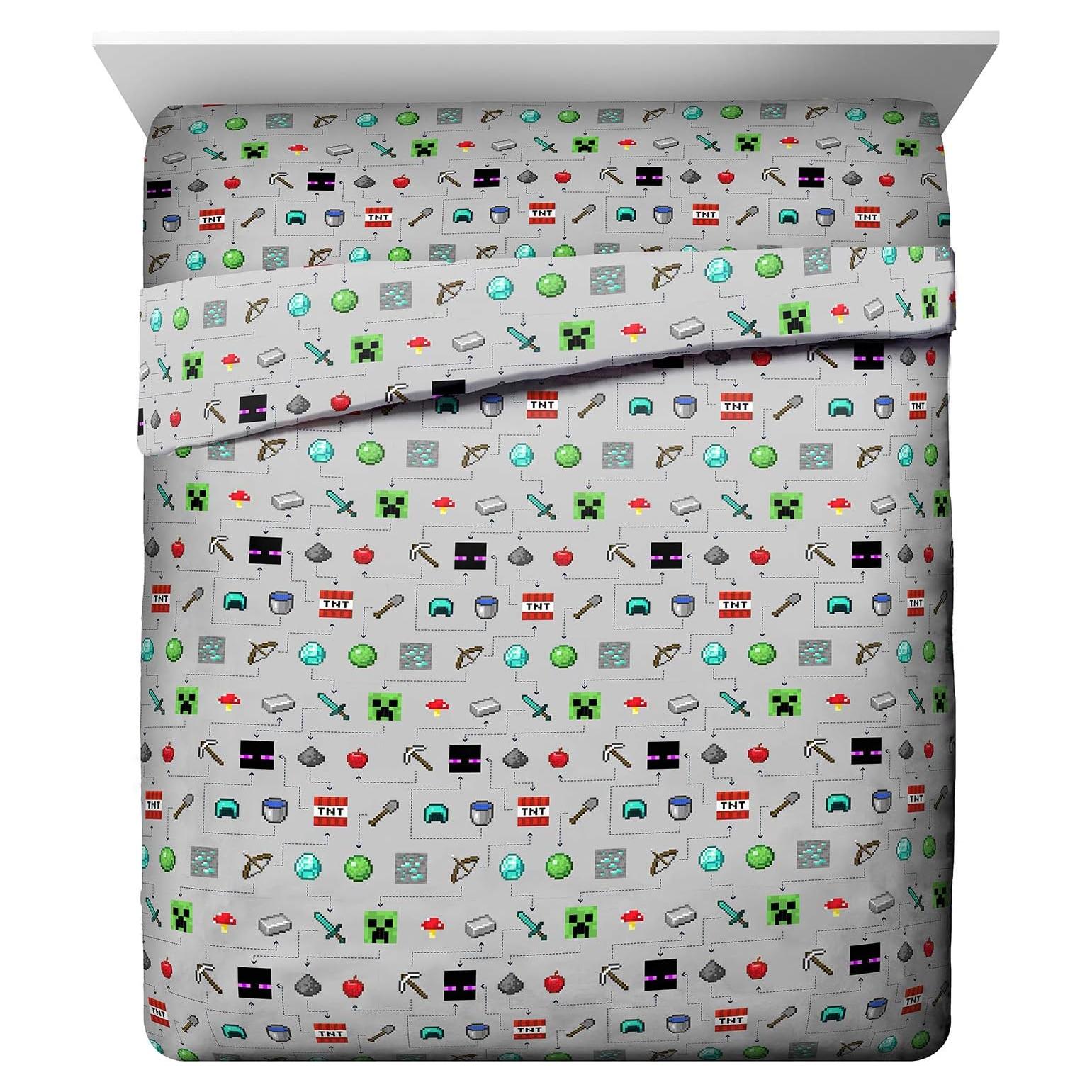 Juego de Sábanas Jay Franco Minecraft Reina 4 Piezas Microfibra