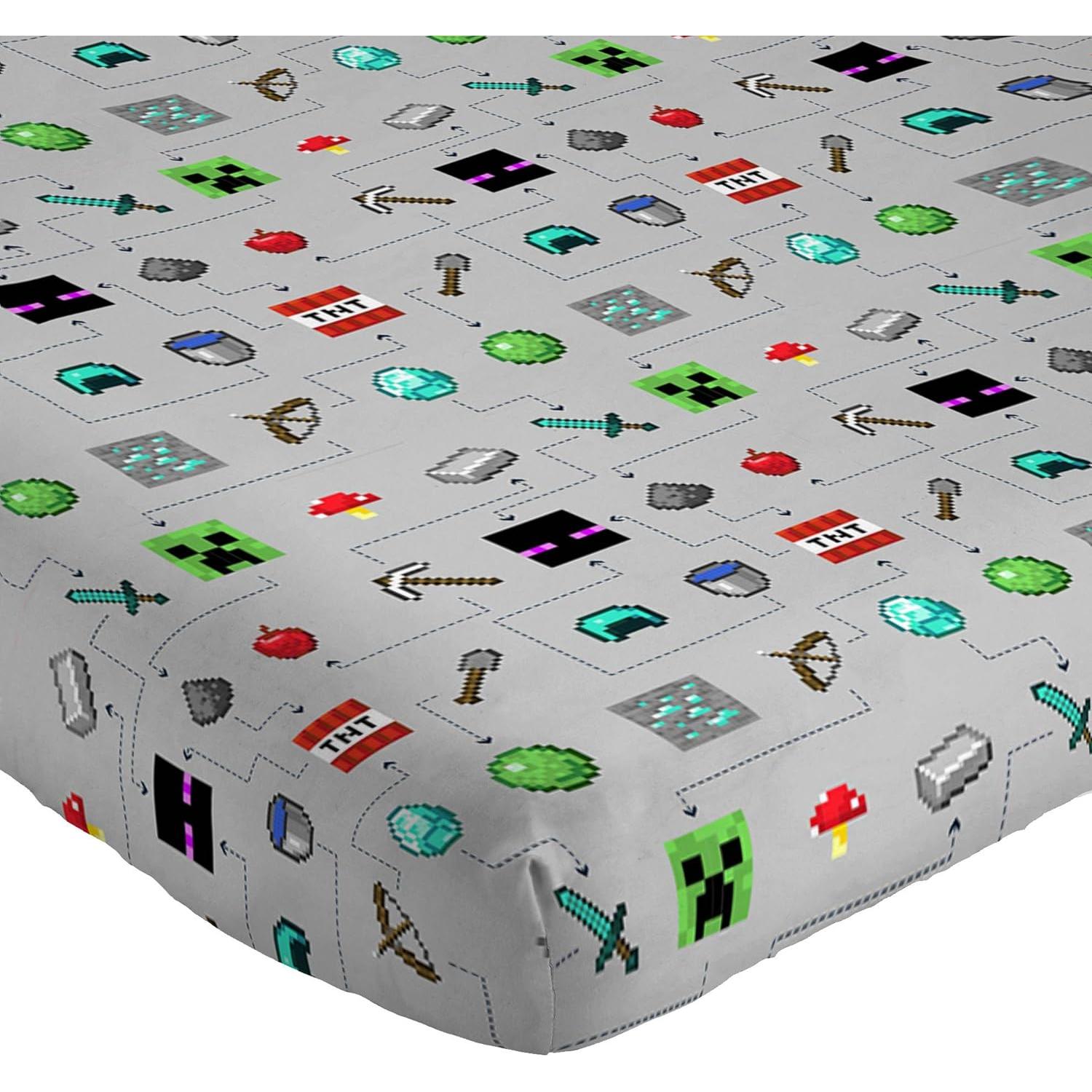 Juego de Sábanas Jay Franco Minecraft Reina 4 Piezas Microfibra