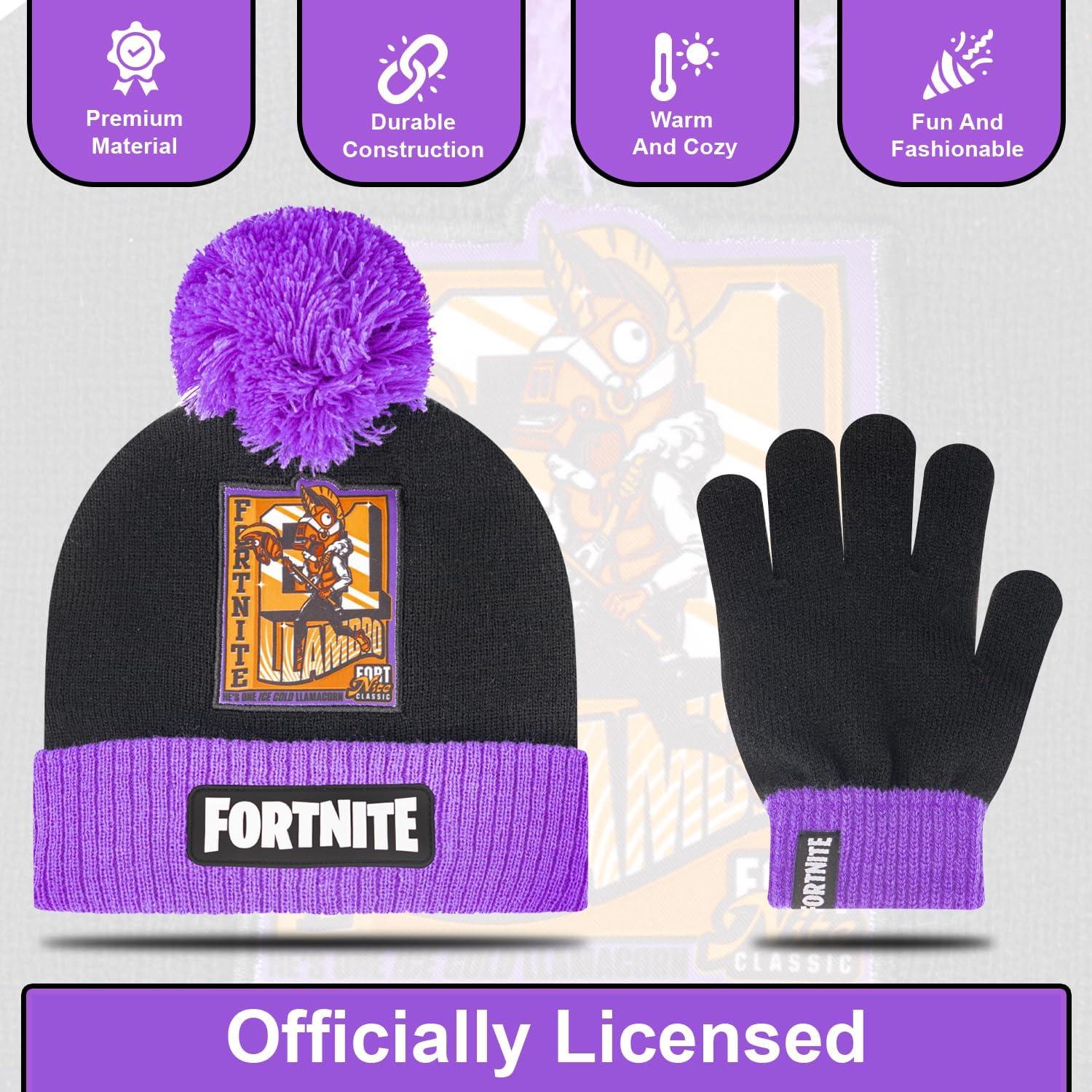 Set Gorro y Guantes de Invierno Fortnite Niños 5-13 Años
