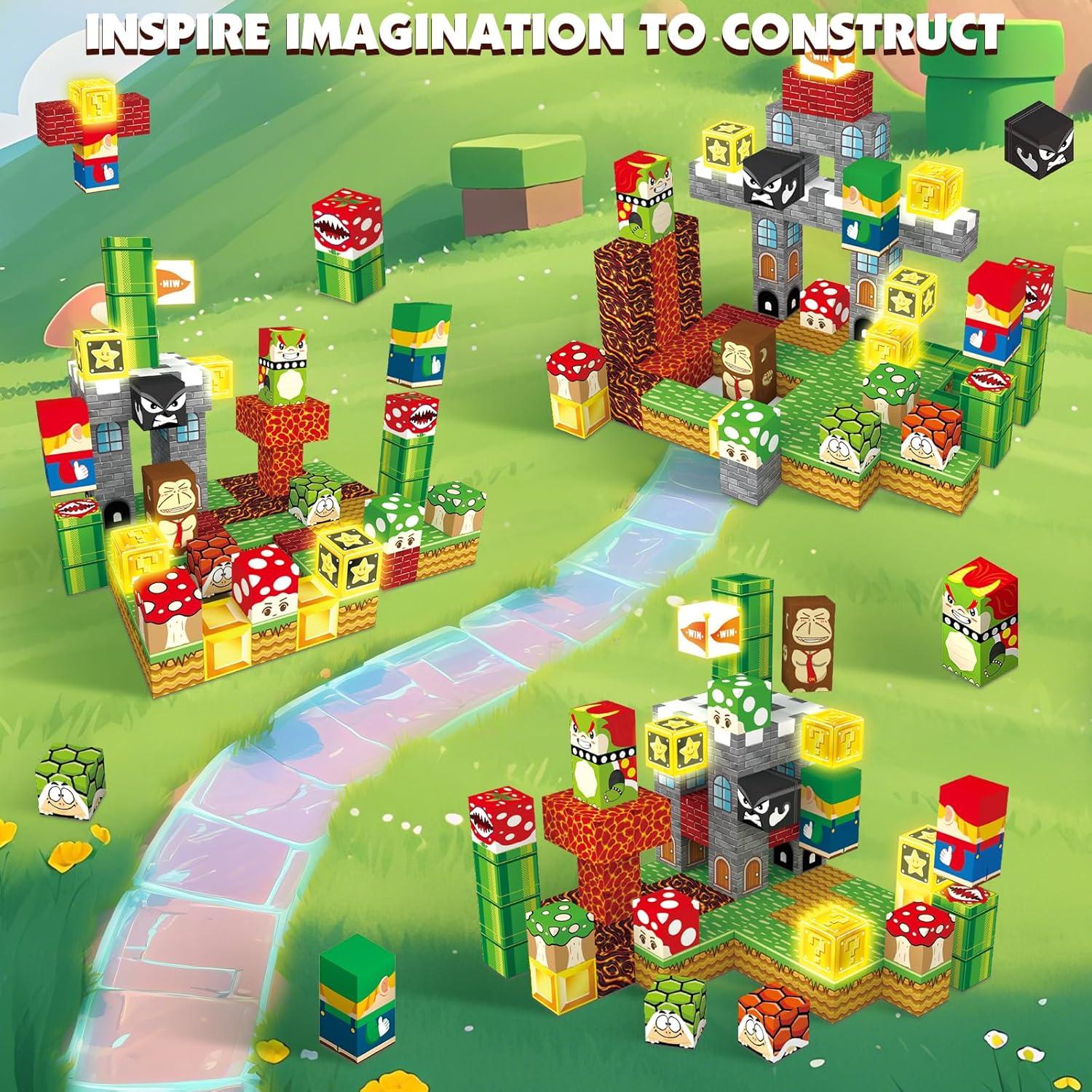 Bloques Magnéticos Iluminados MEDMHSMA 100PCS para Niños 3+