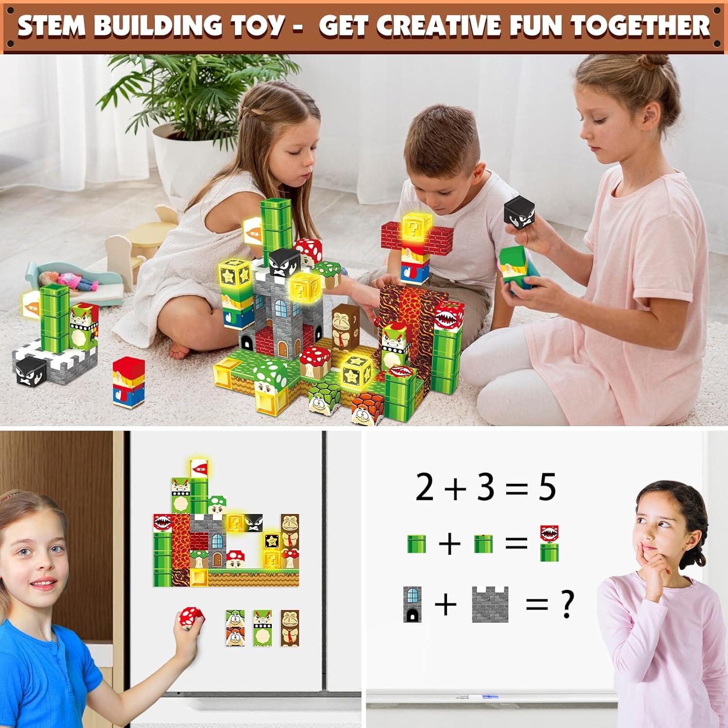 Bloques Magnéticos Iluminados MEDMHSMA 100PCS para Niños 3+