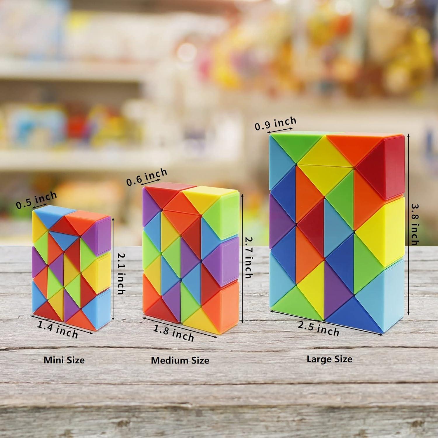 Paquete de 30 Juguetes de Rompecabezas Serpiente Ganowo Arcoíris