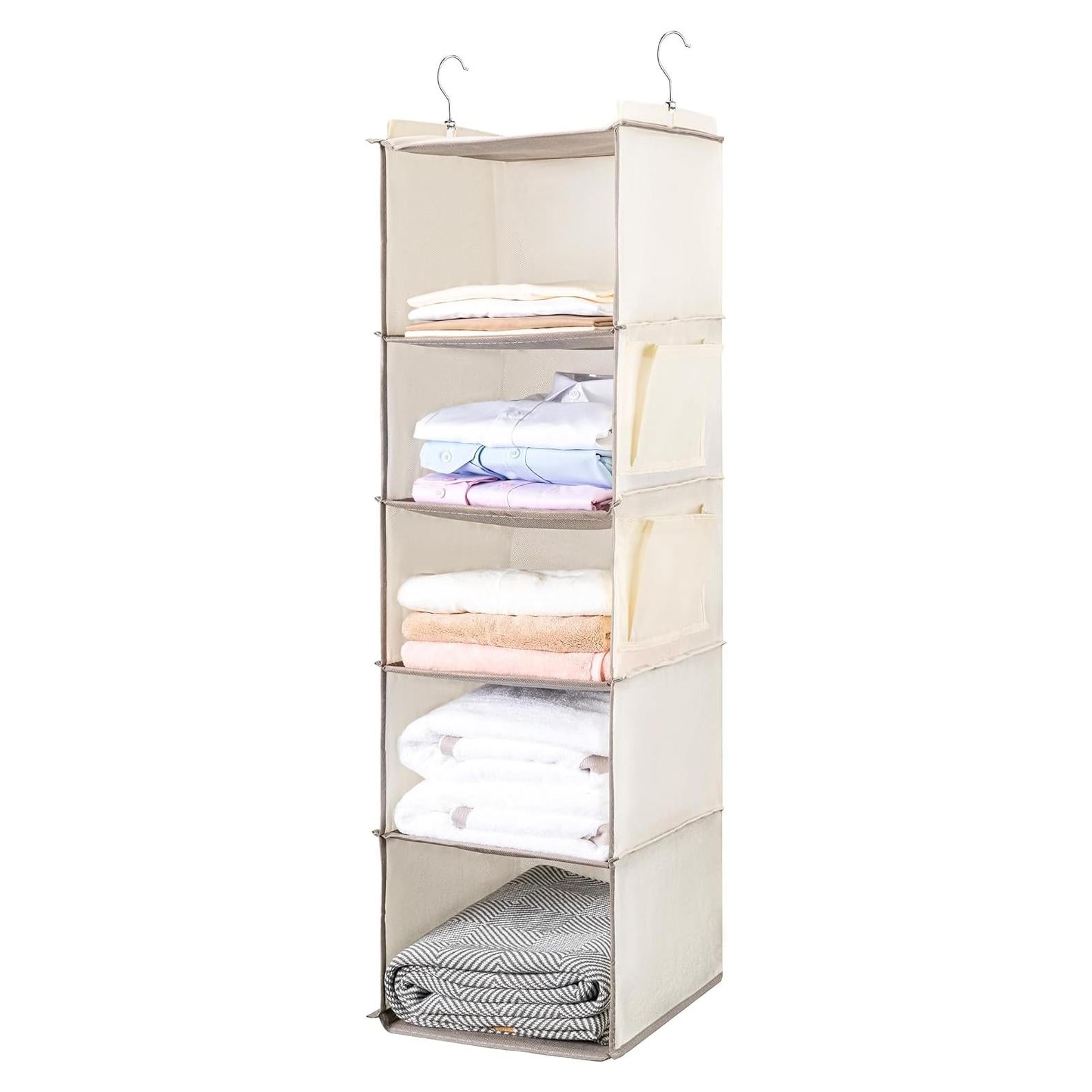 Organizador de Closet Colgante BOOMIBOO 5 Estantes Beige