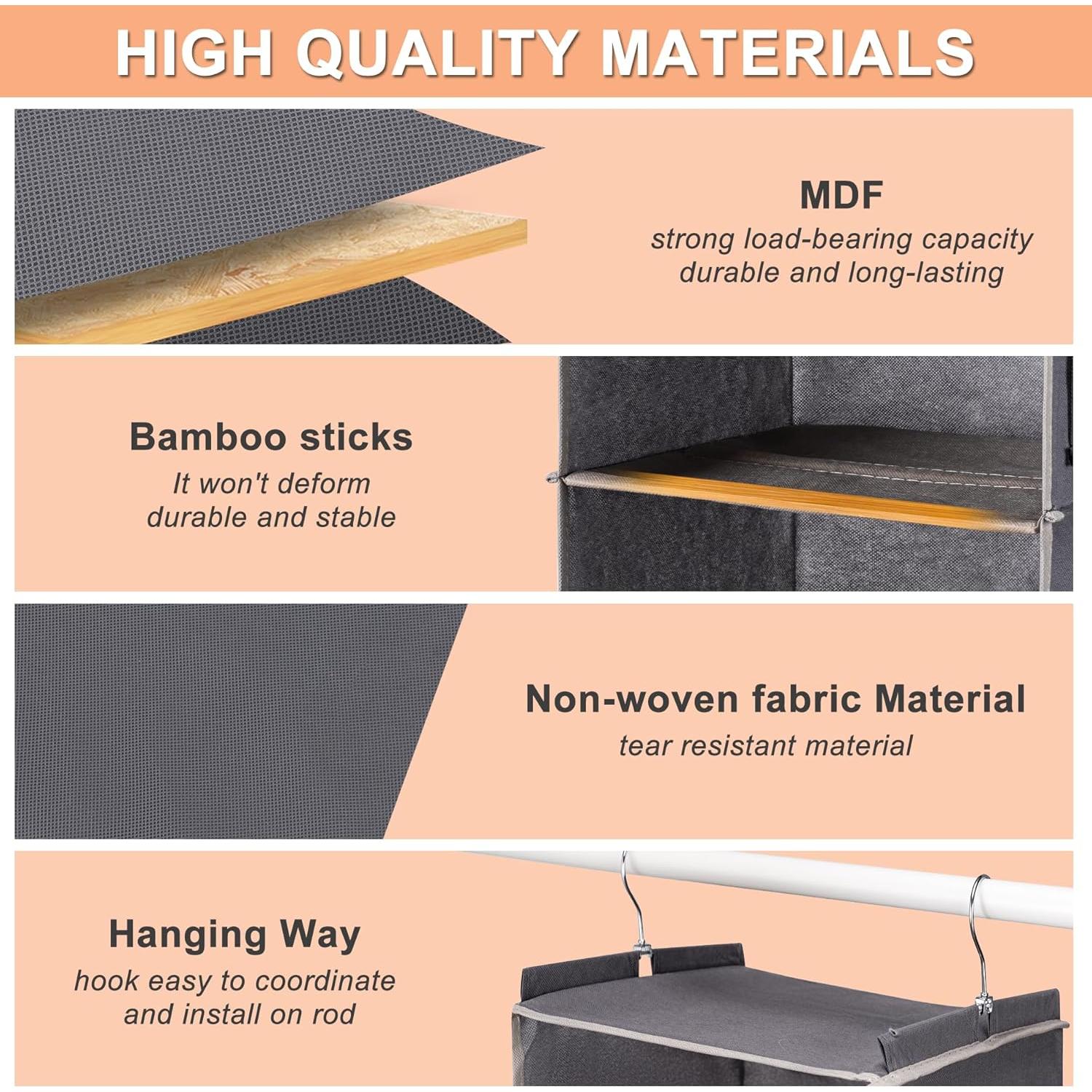 Organizador de Closet Colgante BOOMIBOO 5 Estantes Beige