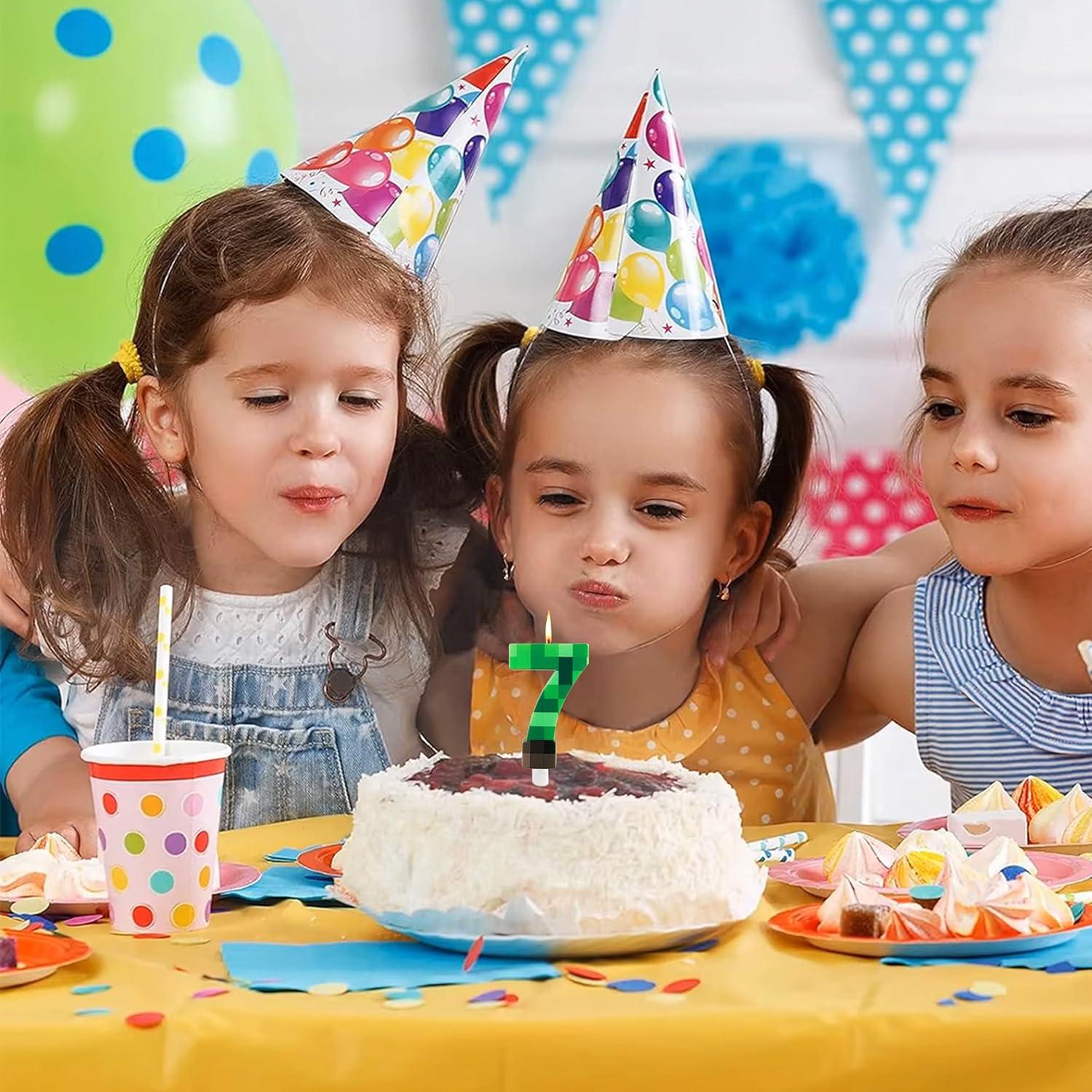 Vela de Cumpleaños Temática Dinamita Verde Número 7 - MM