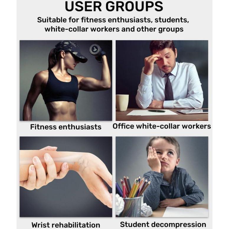 Auto Start Gyro Ball Strengthener, Forearm Gyro Ball Wrist Exerciser, Auto-Start Colorful Lighting (with Light-Black)