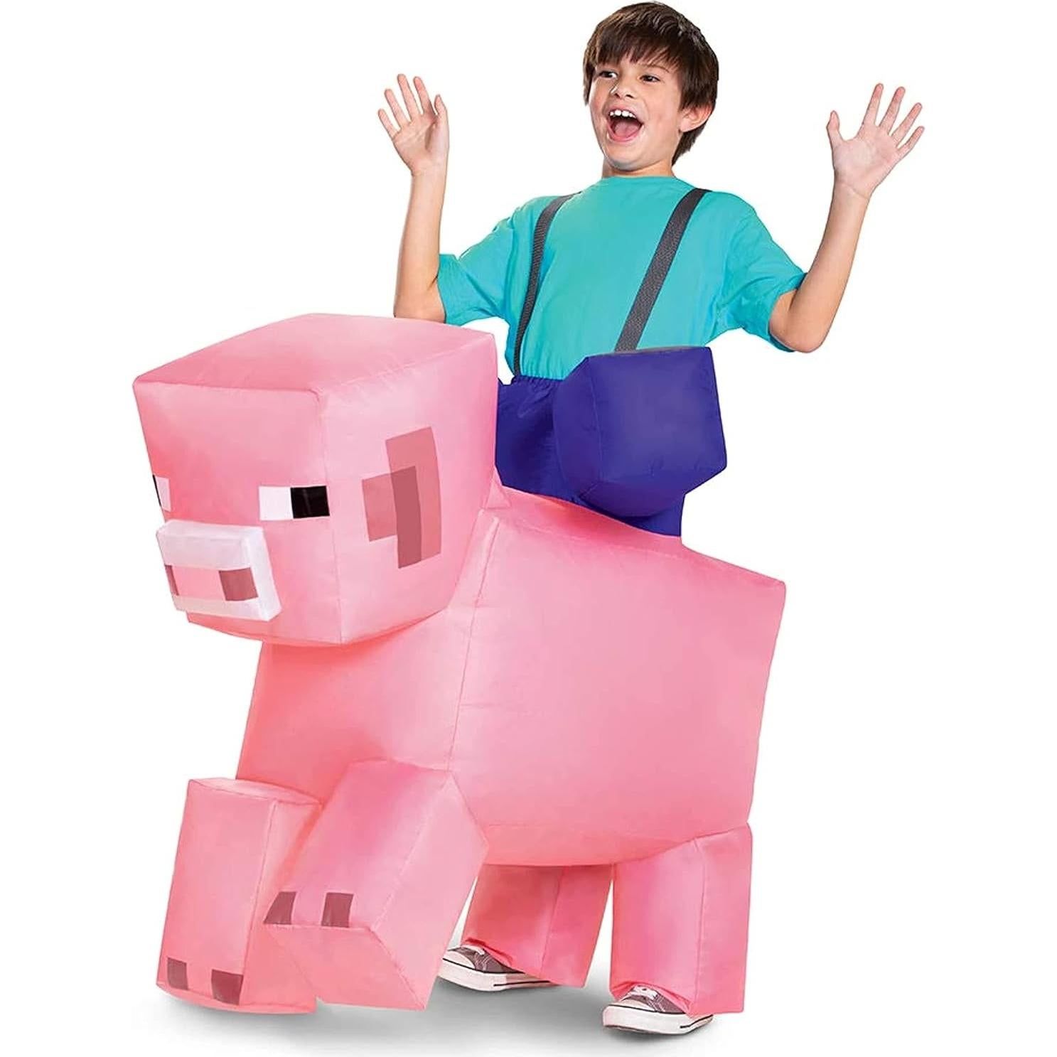 Disfraz Inflable Cerdo Minecraft Niños Disguise Talla 7-8