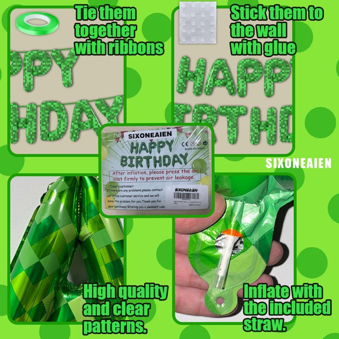 Globos de Letras Minero de Pixel SIXONEAIEN 35.6x31.5cm