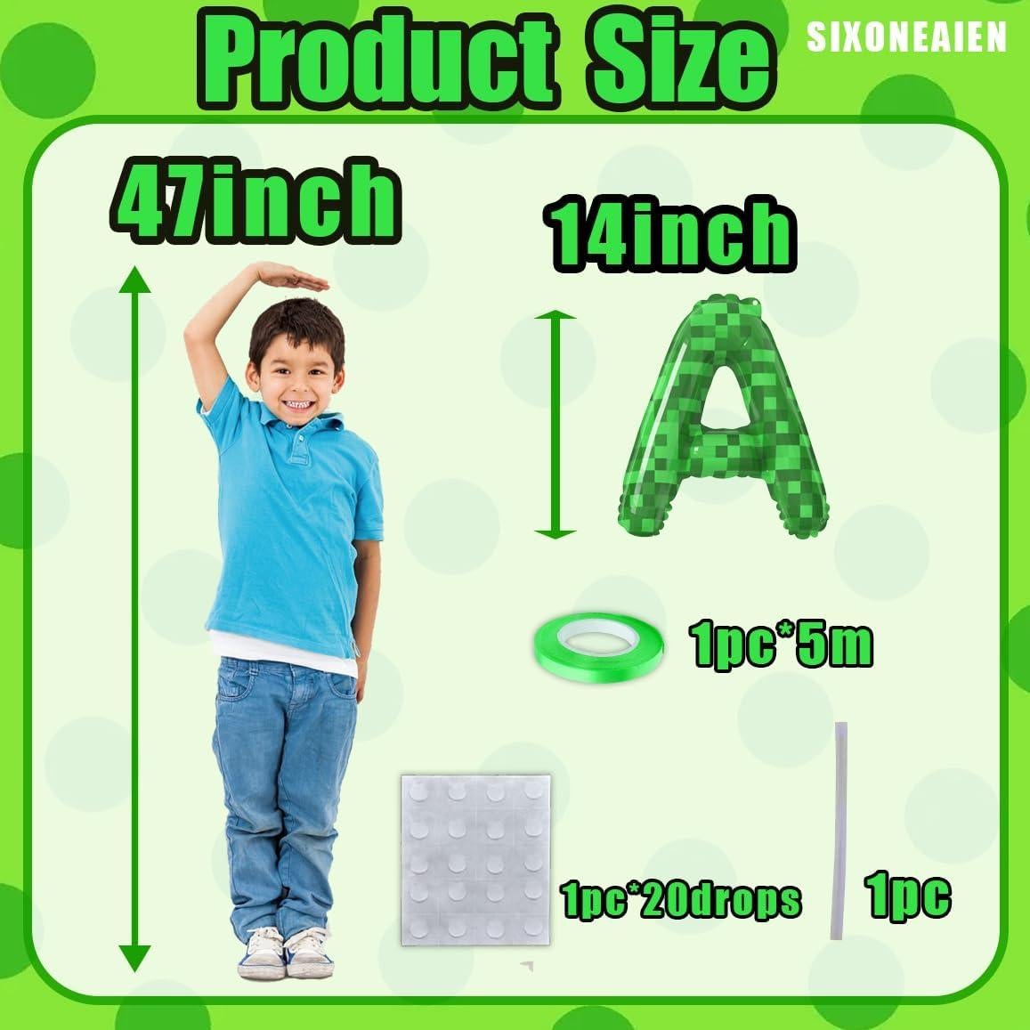 Globos de Letras Minero de Pixel SIXONEAIEN 35.6x31.5cm