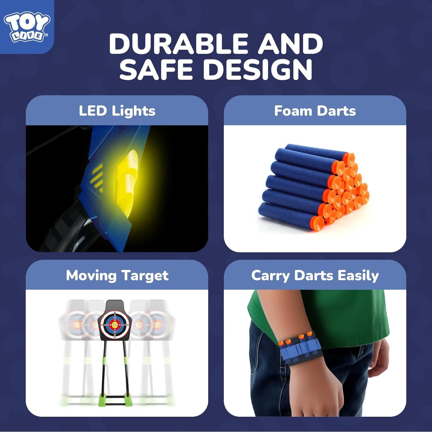 Juego de Arco y Dardos de Espuma TOY Life para Niños 4-8
