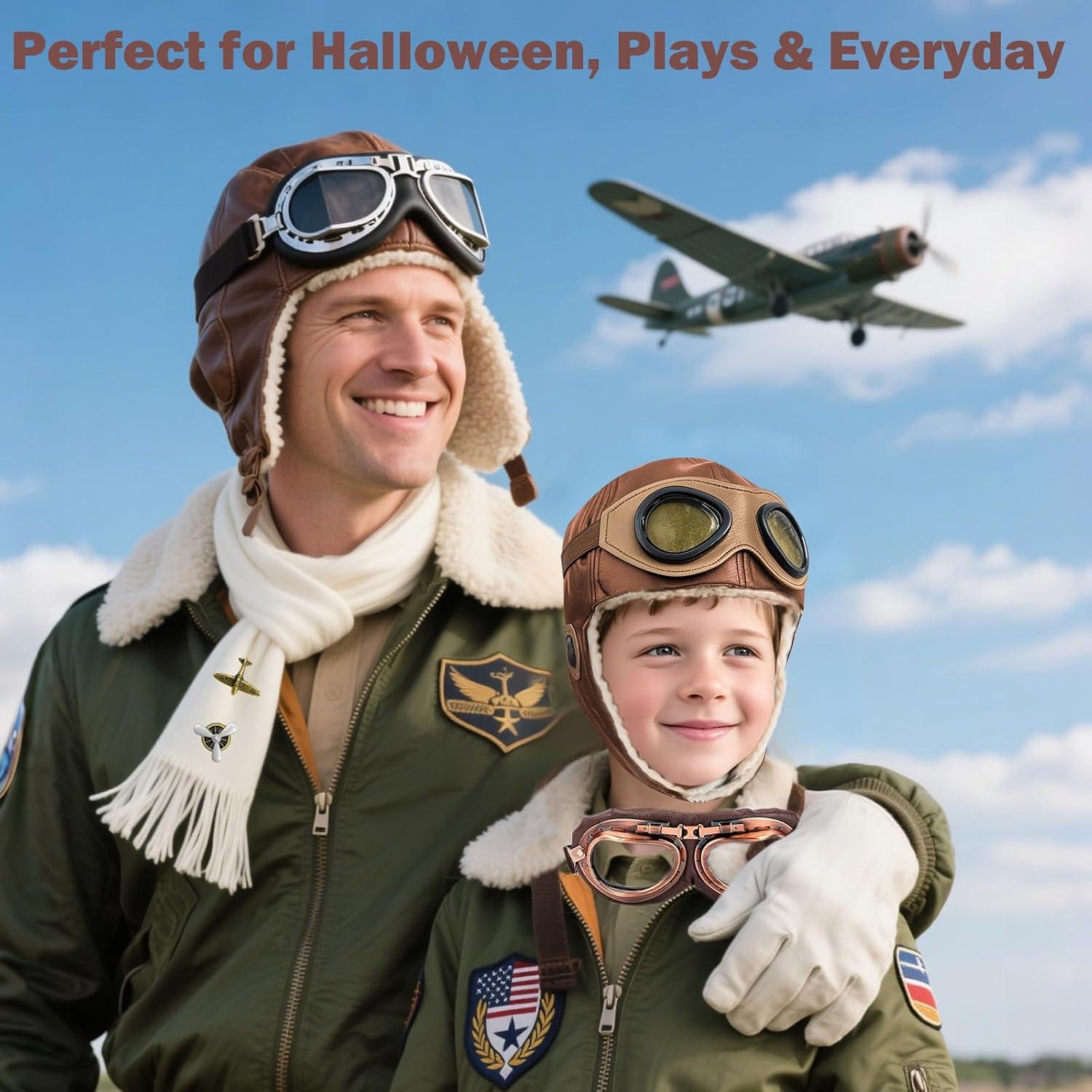 Set de Disfraz de Aviador para Niños - 7 Piezas con Gafas y Gorra